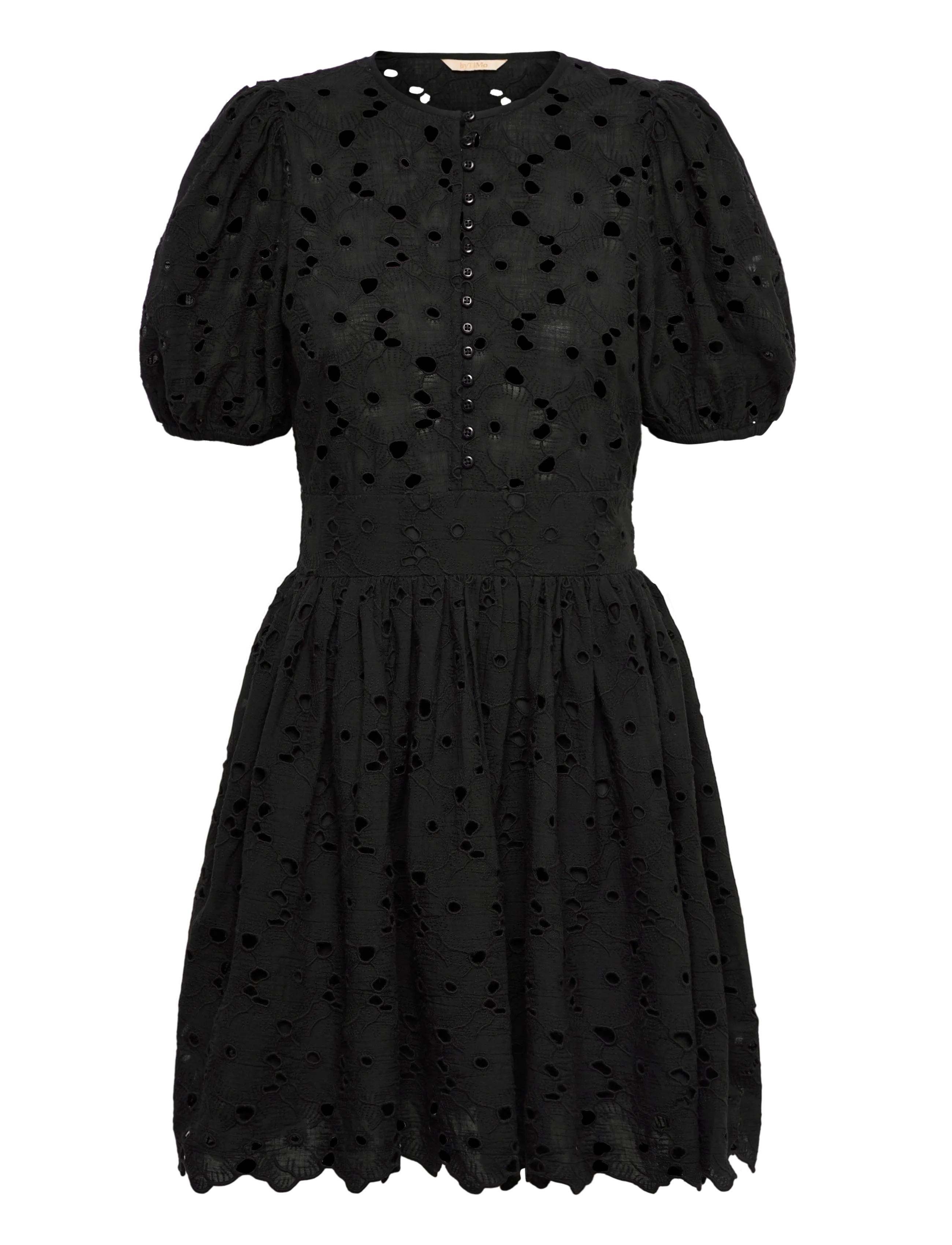 by Ti Mo Broderie Anglaise Puffed Dress - Konfirmation - 99-BLACK / black