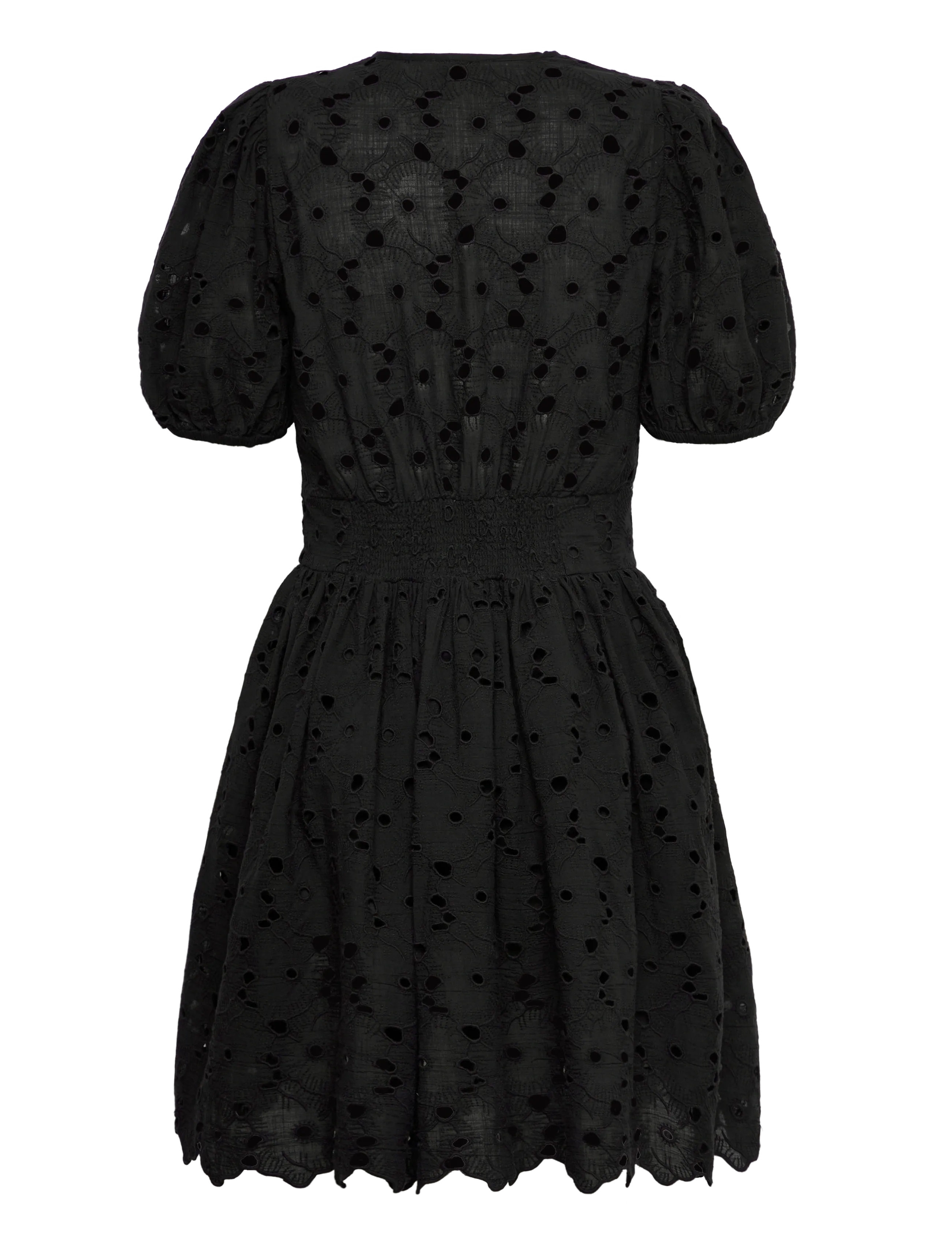 by Ti Mo - Broderie Anglaise Puffed Dress - konfirmationstøj - 99-black - 2
