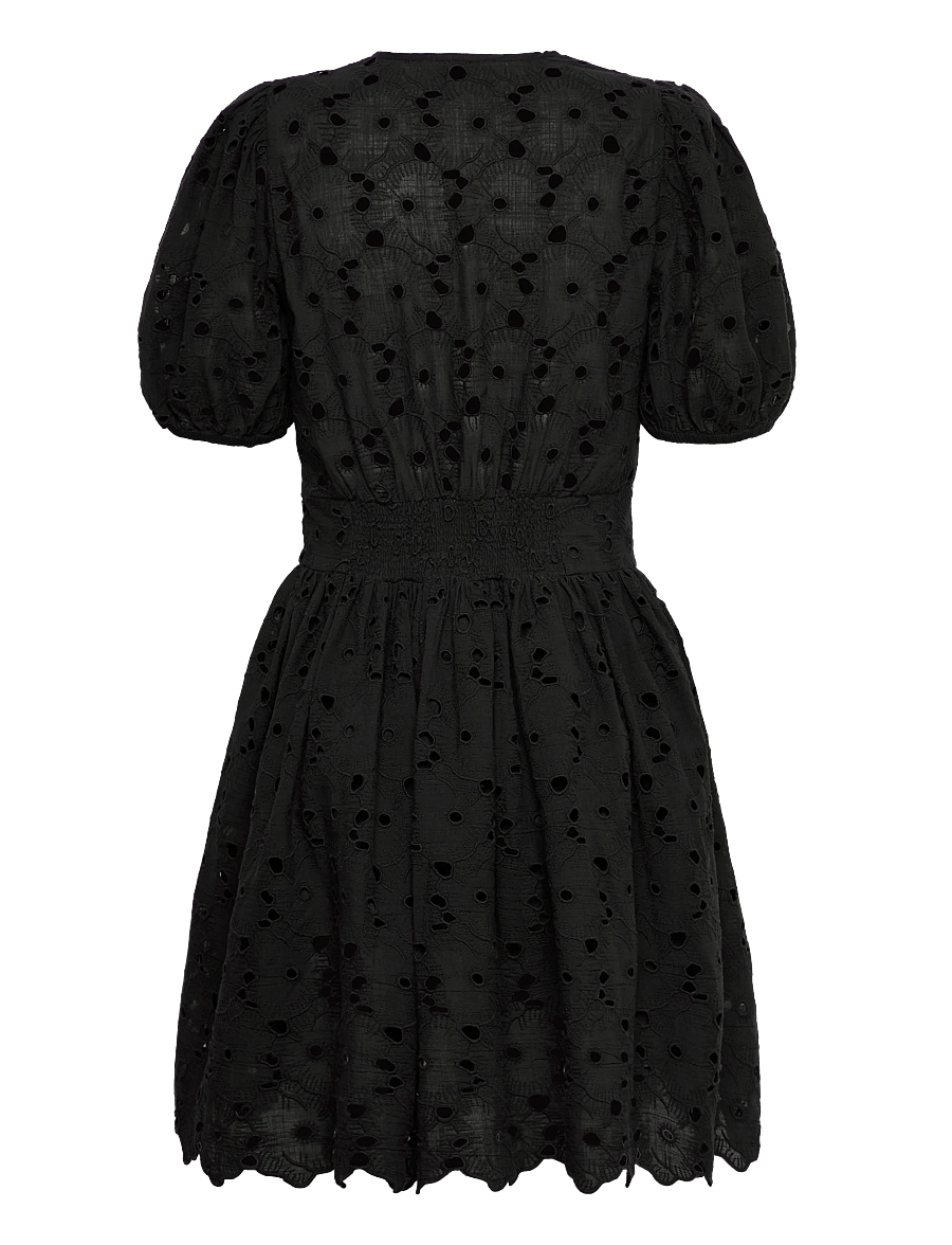 by Ti Mo - Broderie Anglaise Puffed Dress - konfirmationstøj - 99-black - 2