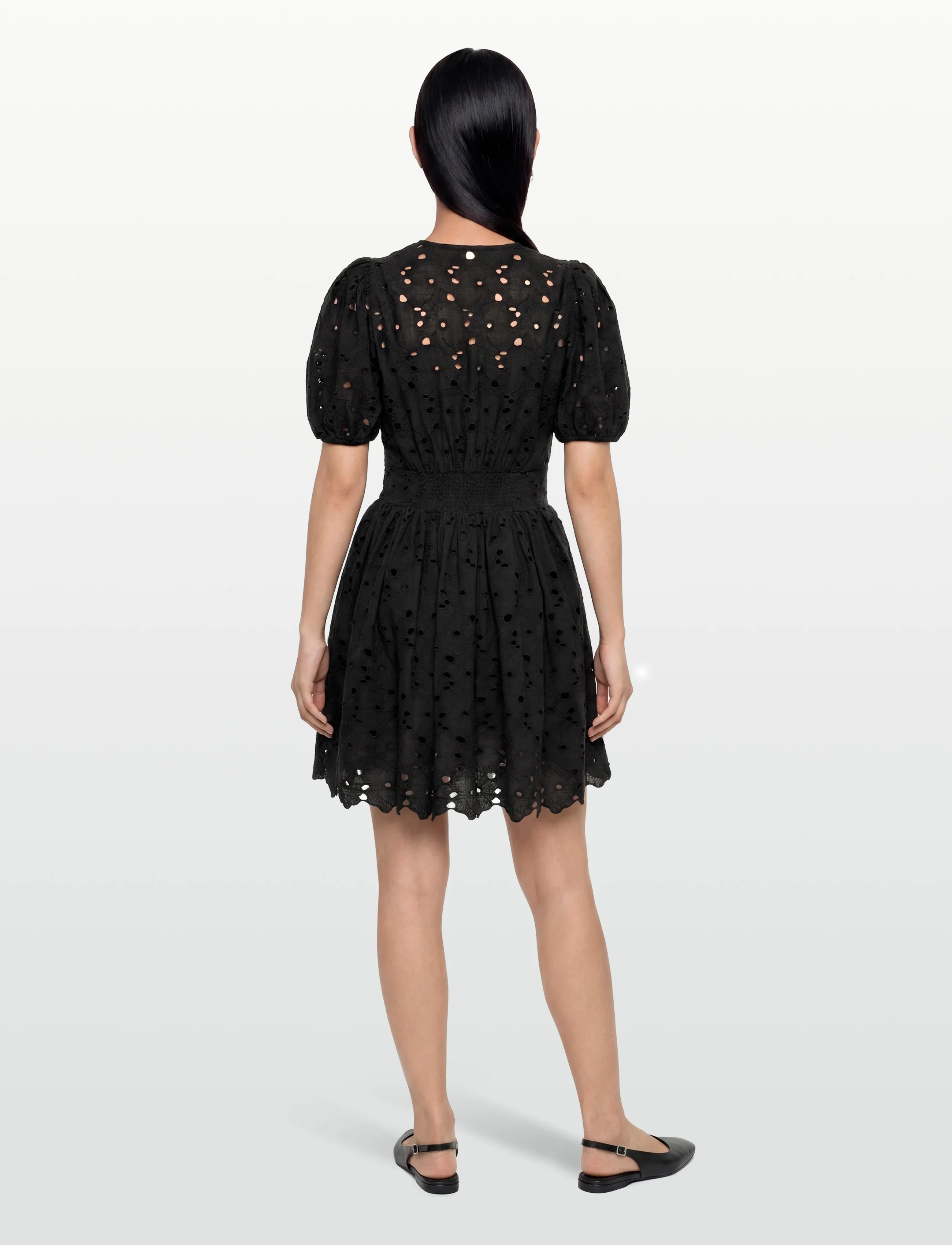 by Ti Mo - Broderie Anglaise Puffed Dress - konfirmationstøj - 99-black - 4