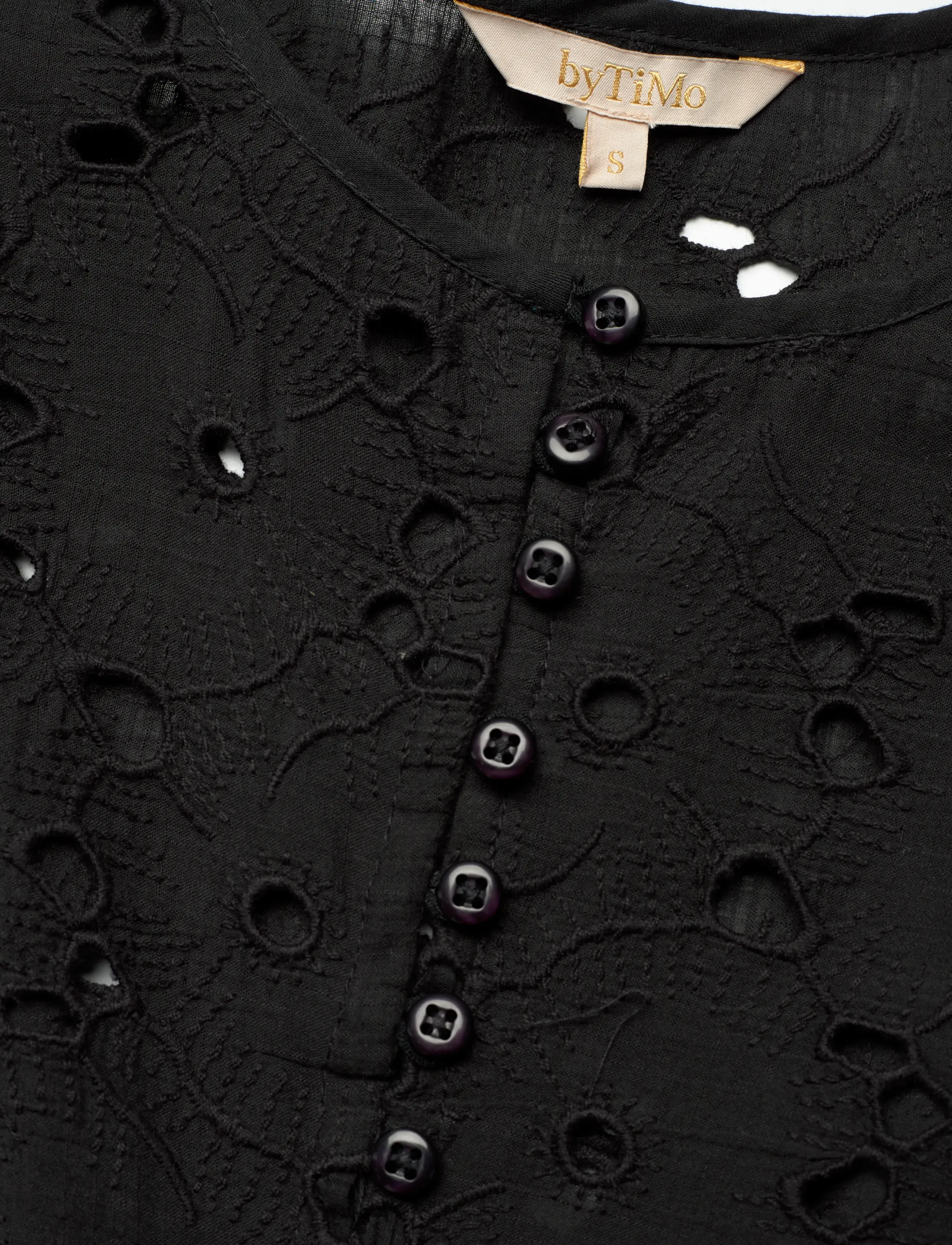 by Ti Mo - Broderie Anglaise Puffed Dress - konfirmationstøj - 99-black - 5