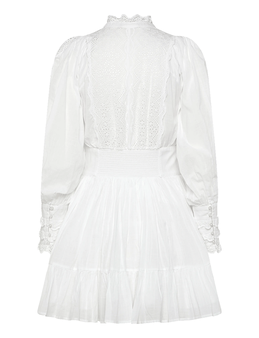 by Ti Mo - Cotton Slub Mini Dress - konfirmation - 1-white - 2