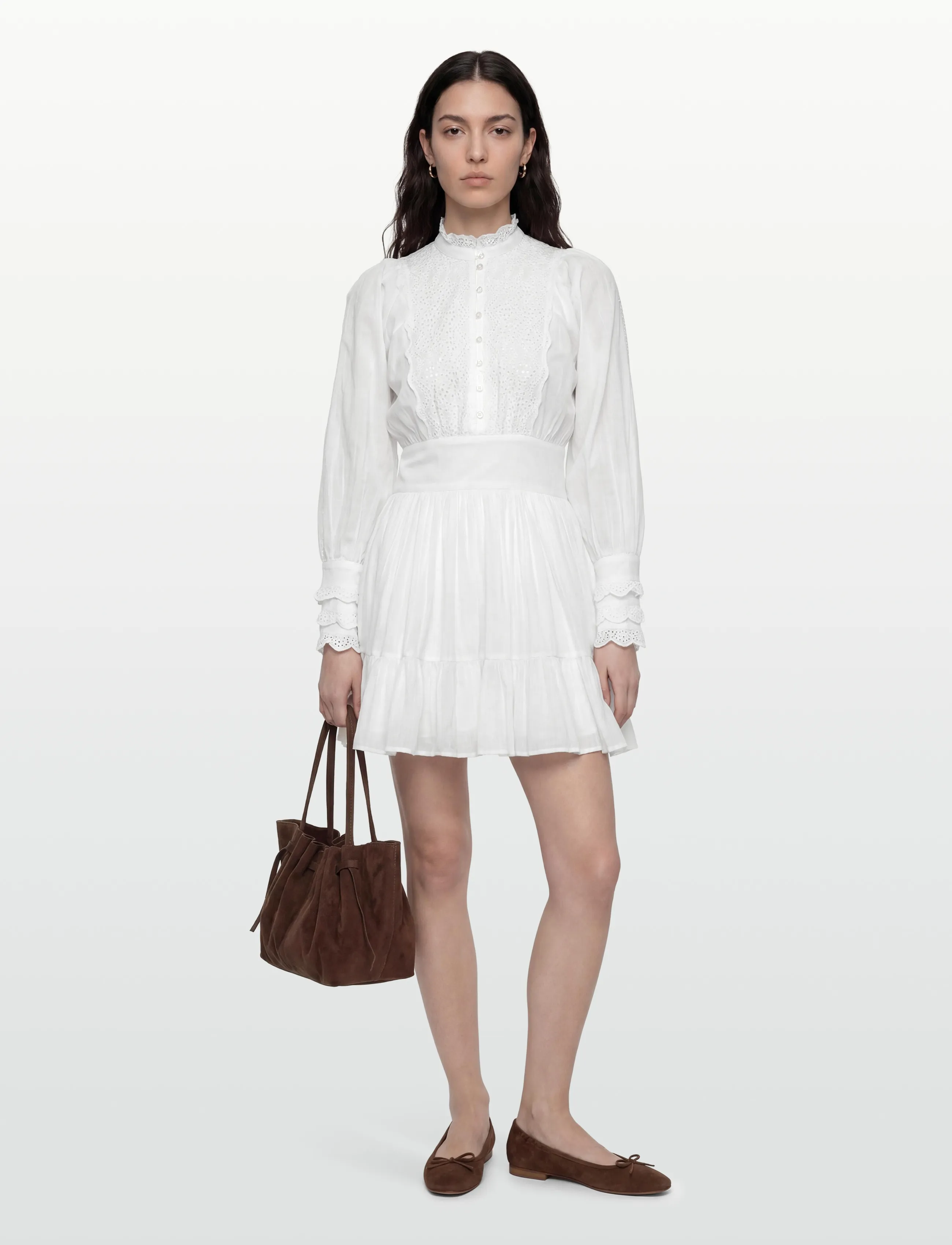 by Ti Mo Cotton Slub Mini Dress - Kleitas - 1-WHITE / white