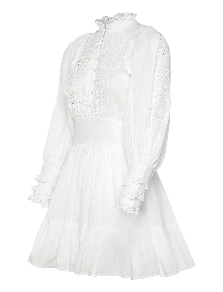 by Ti Mo - Cotton Slub Mini Dress - konfirmation - 1-white - 3