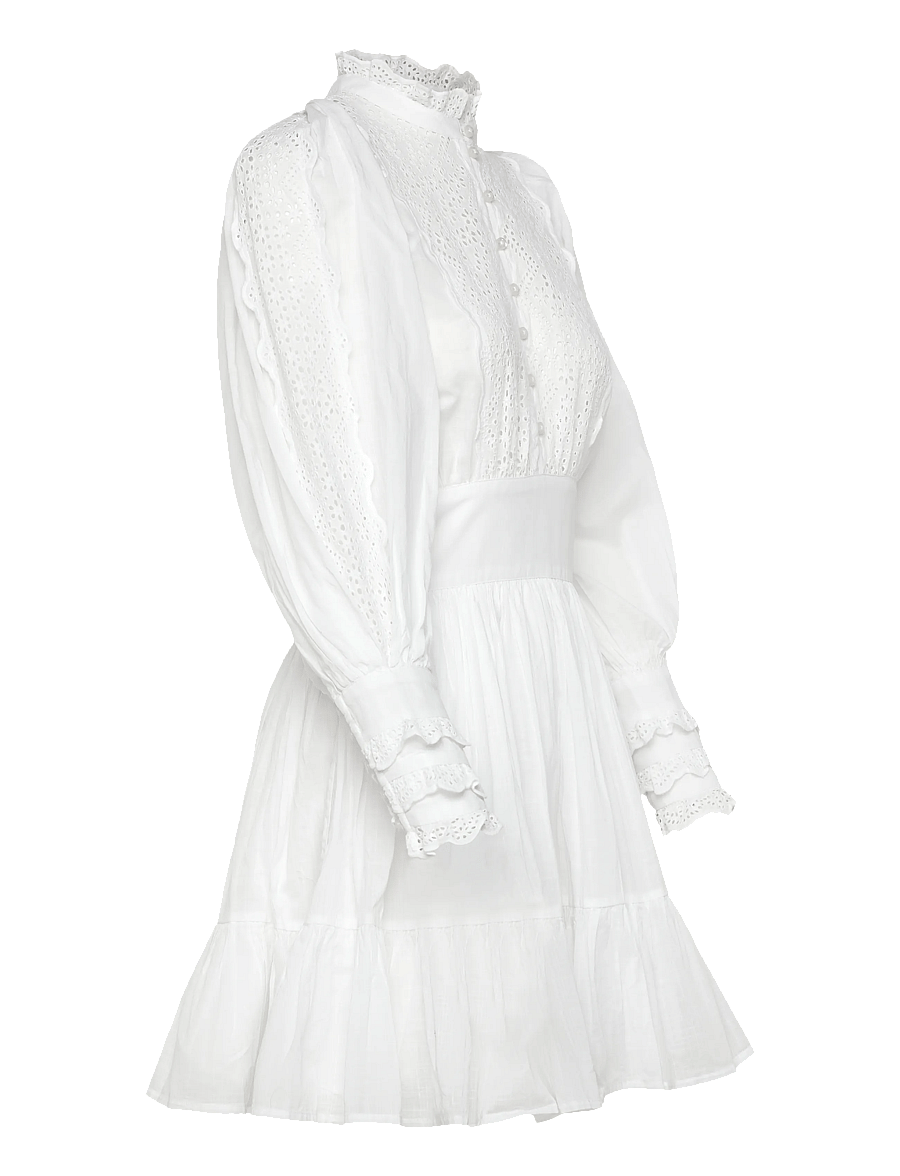 by Ti Mo - Cotton Slub Mini Dress - konfirmation - 1-white - 4