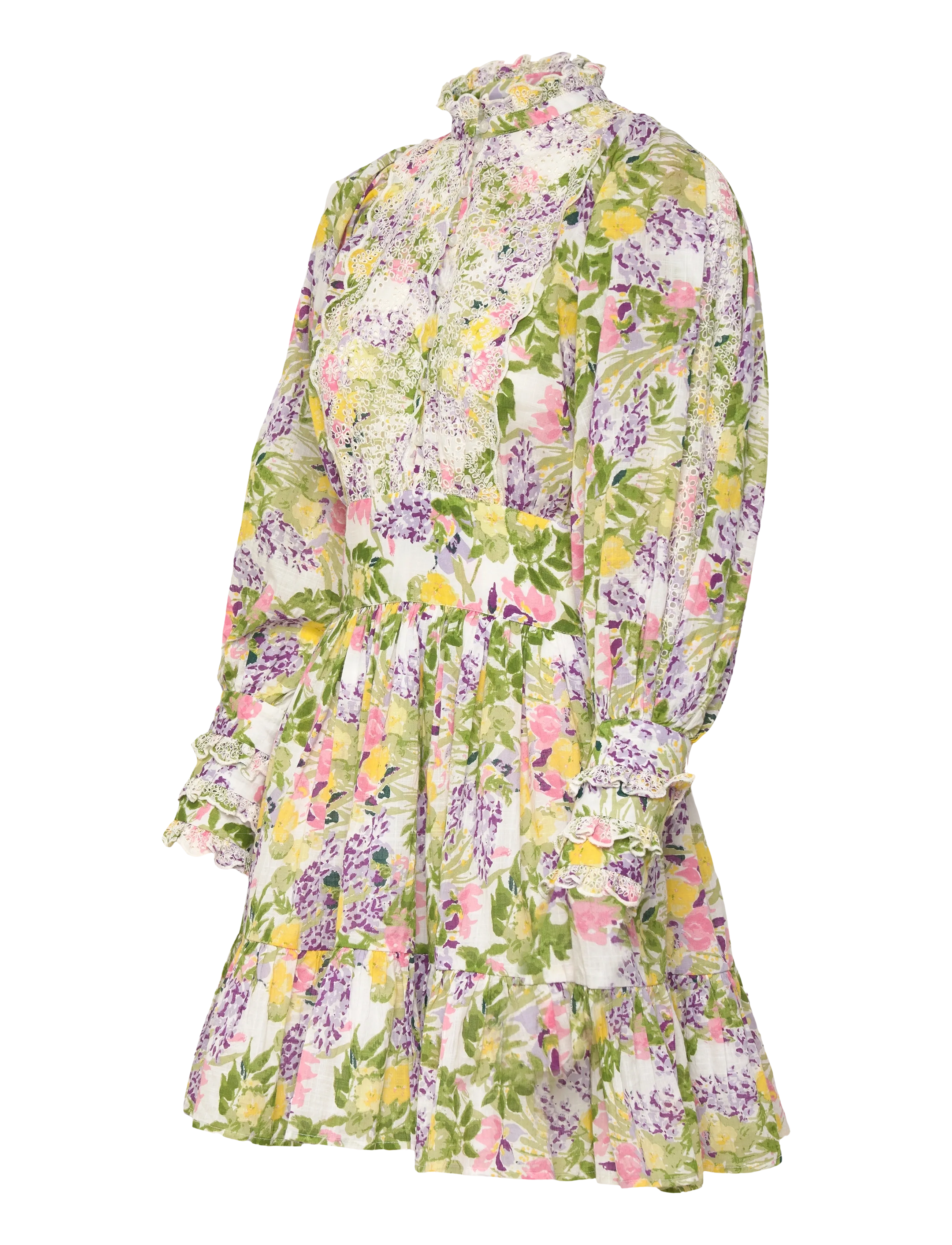 by Ti Mo - Cotton Slub Mini Dress - konfirmation - 603-summerlilacs - 3