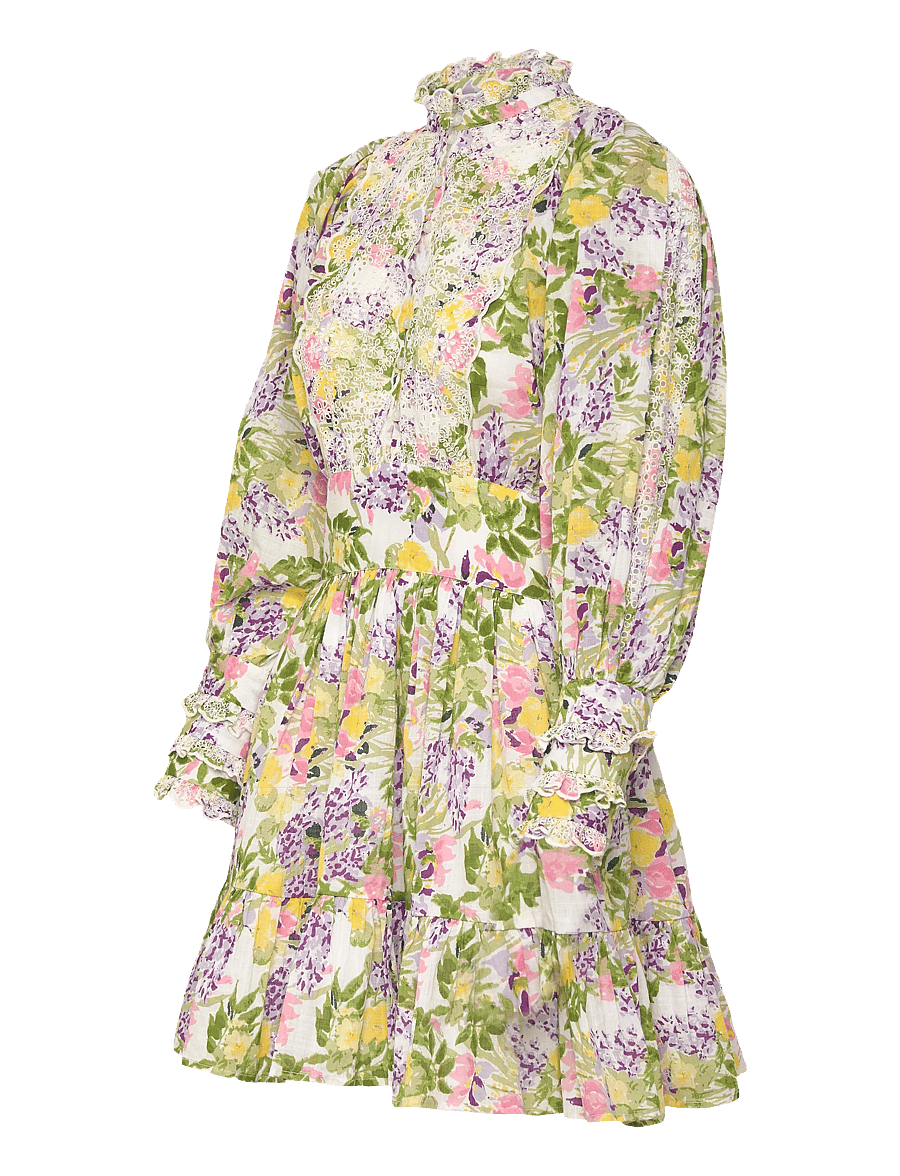 by Ti Mo - Cotton Slub Mini Dress - konfirmation - 603-summerlilacs - 3