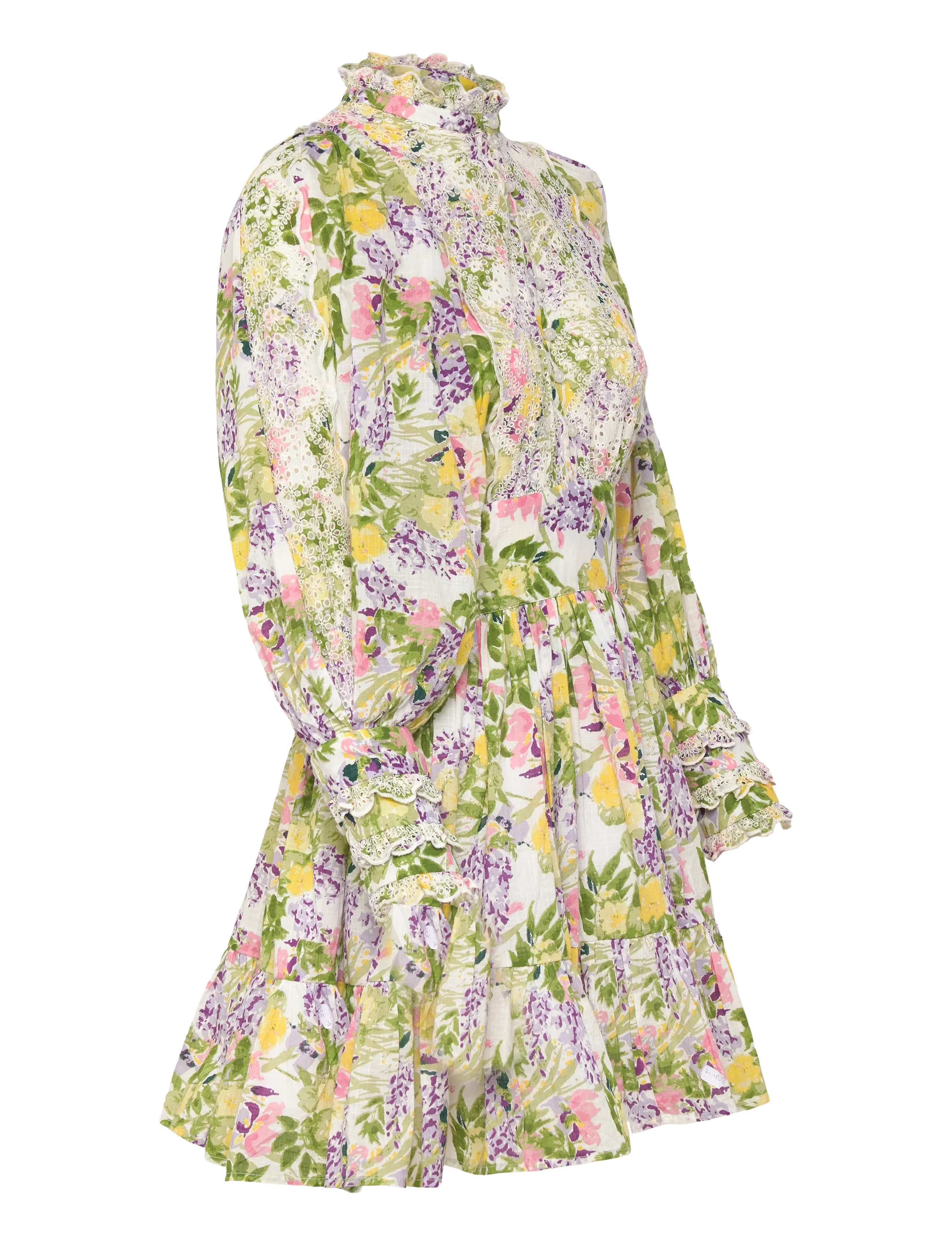by Ti Mo - Cotton Slub Mini Dress - konfirmation - 603-summerlilacs - 4
