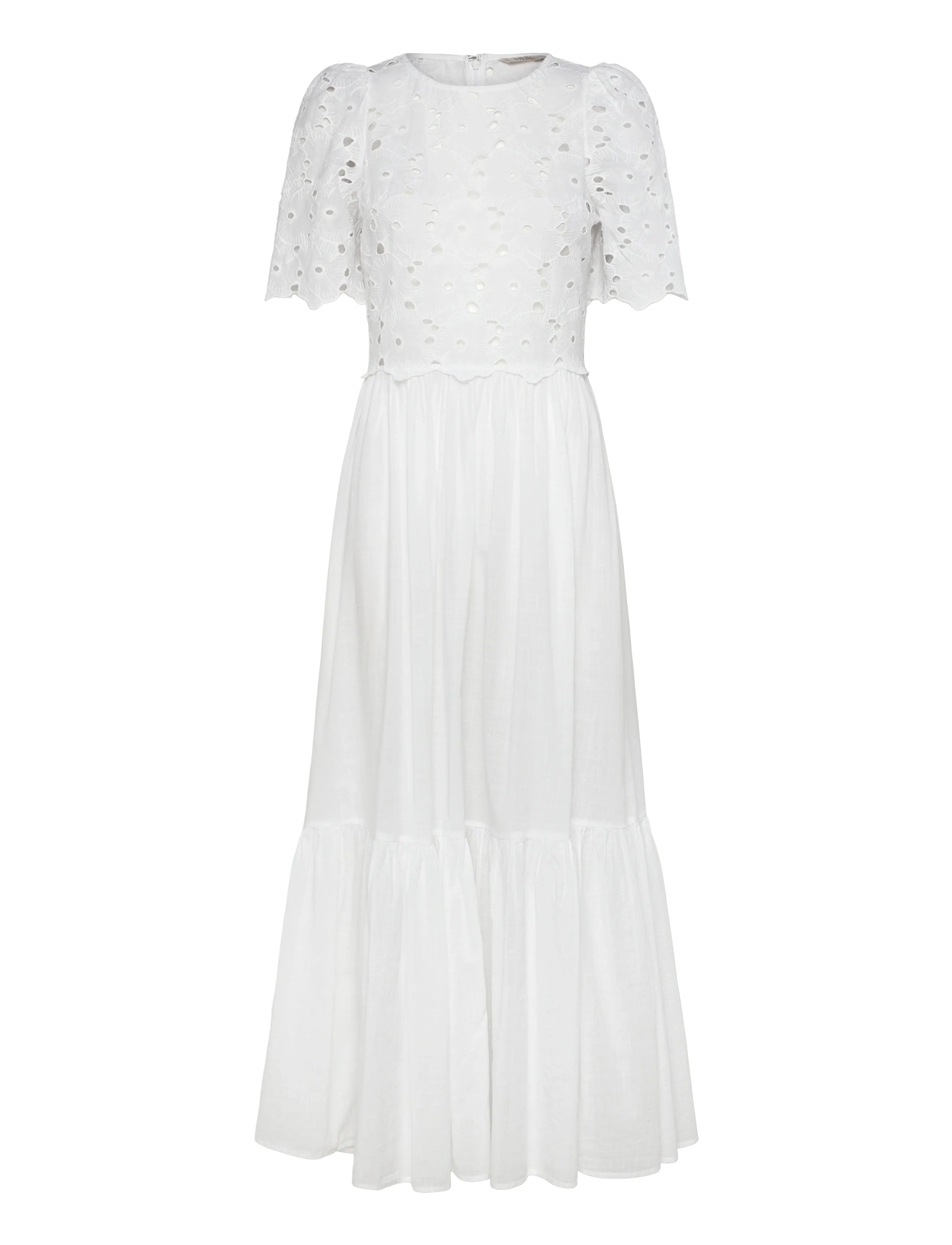 by Ti Mo Broderie Anglaise Maxi Dress, M, White, Kjoler > Maxikjole, Dame