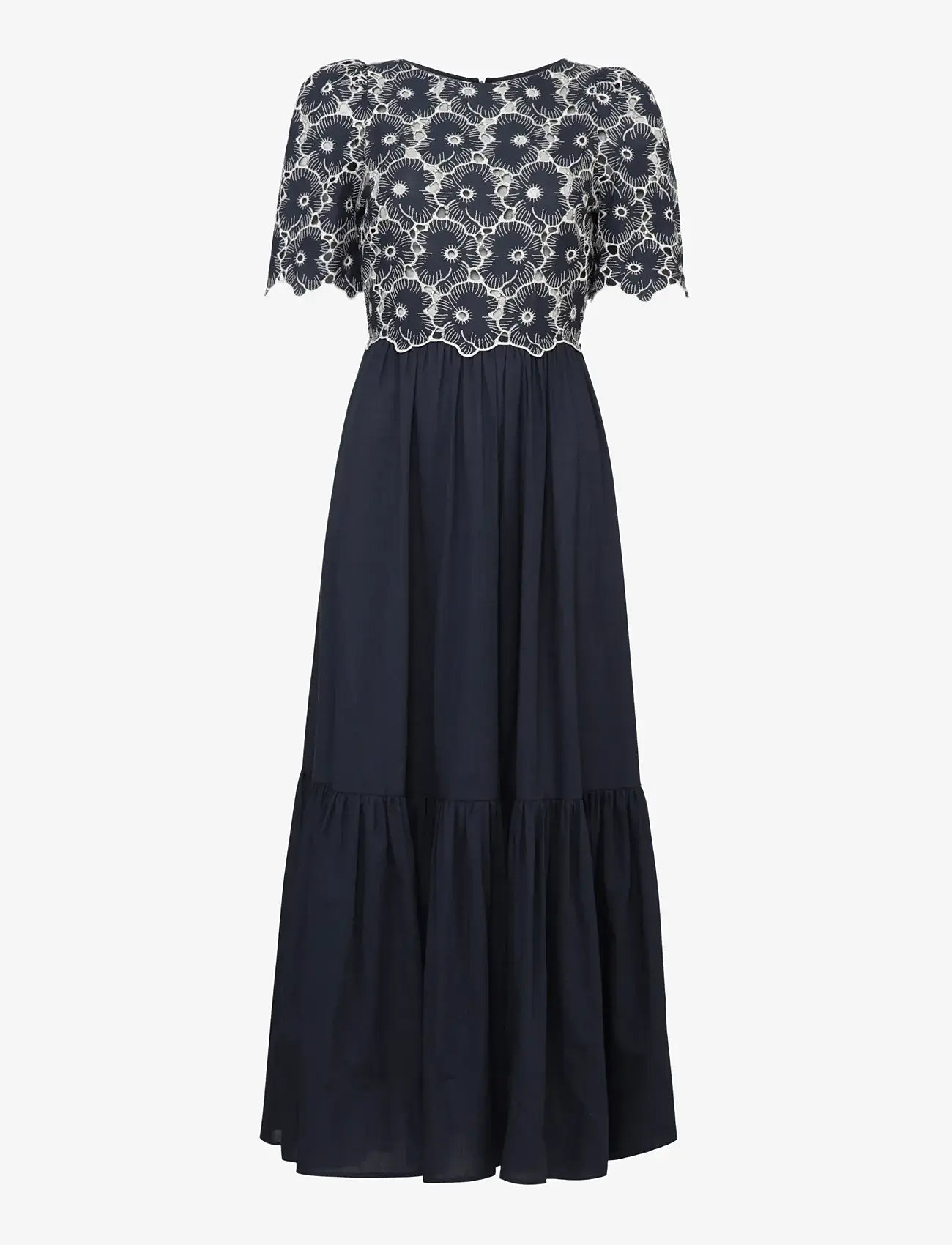 by Ti Mo - Broderie Anglaise Maxi Dress - maxikjoler - 70-marine - 1