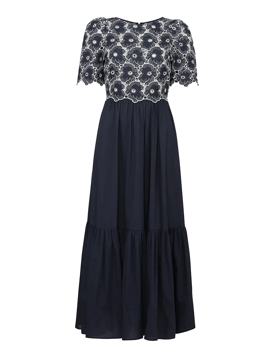 by Ti Mo - Broderie Anglaise Maxi Dress - maxi dresses - 70-marine - 1