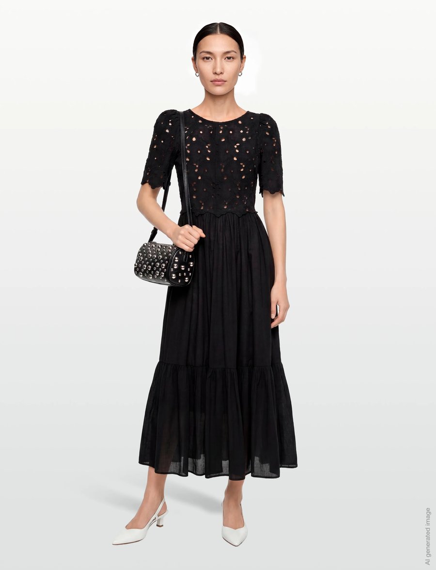 by Ti Mo - Broderie Anglaise Maxi Dress - maxi dresses - 99-black - 0