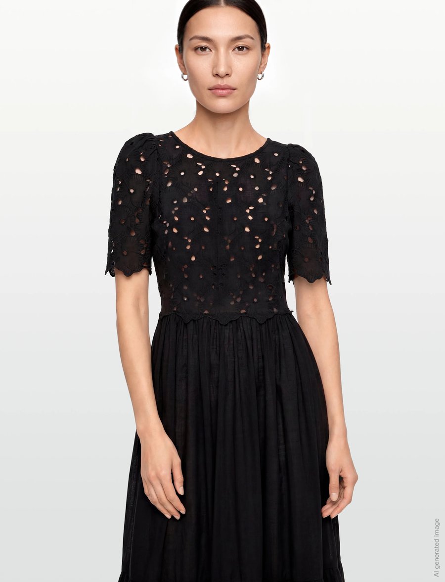 by Ti Mo - Broderie Anglaise Maxi Dress - maxi dresses - 99-black - 3