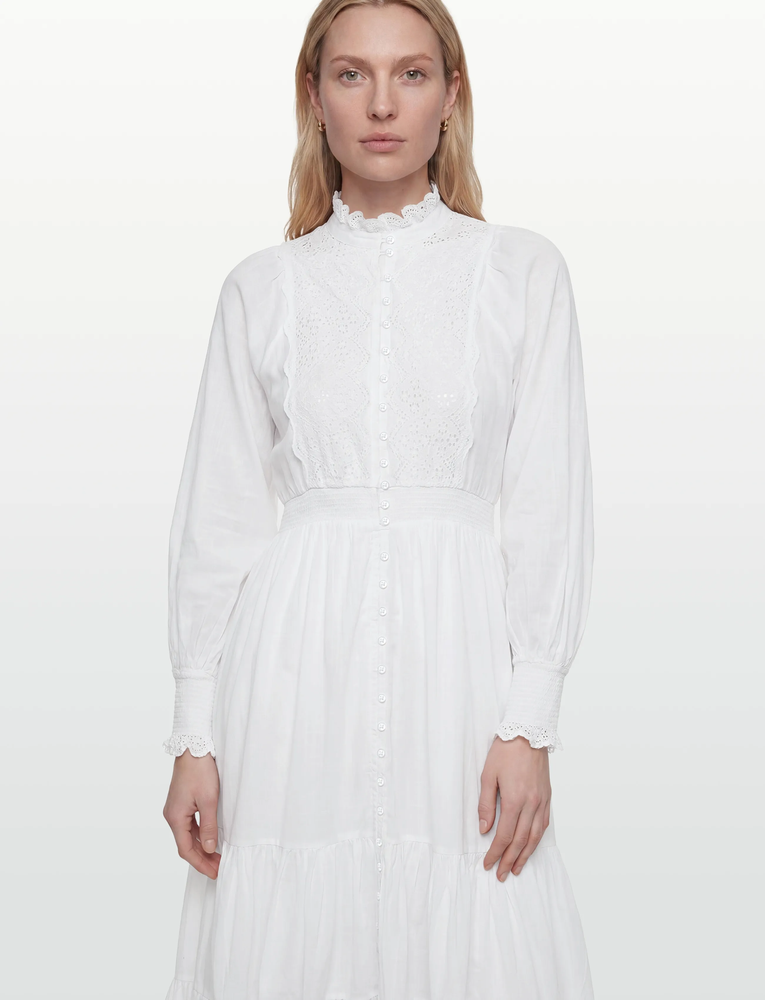 by Ti Mo - Cotton Slub Midi Dress - konfirmationstøj - 1-white - 3