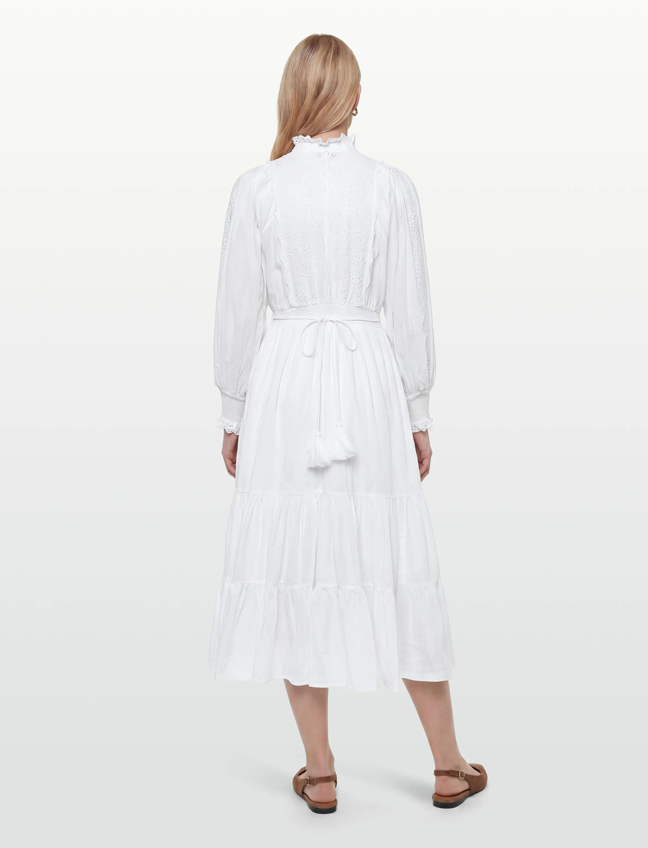 by Ti Mo - Cotton Slub Midi Dress - konfirmationstøj - 1-white - 4