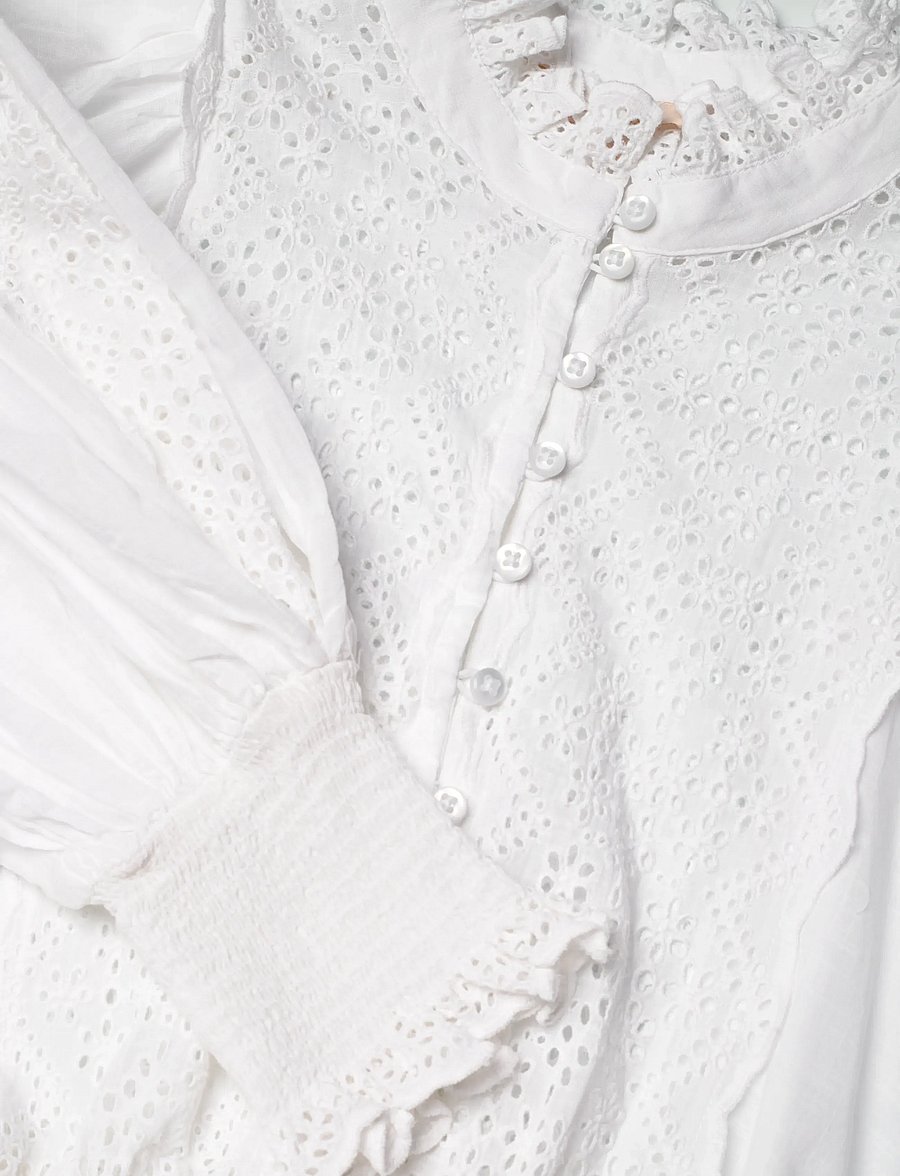 by Ti Mo - Cotton Slub Midi Dress - konfirmationstøj - 1-white - 5