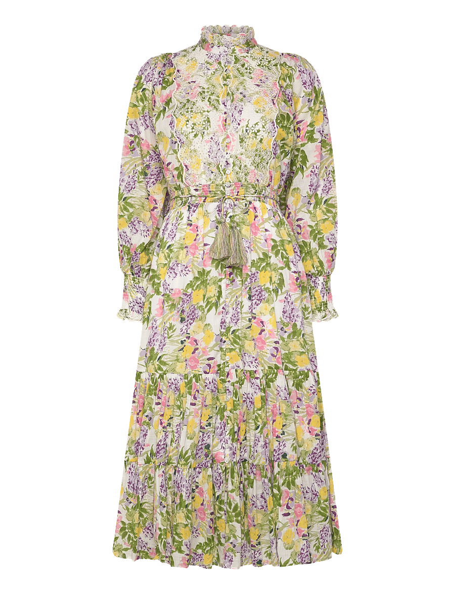 by Ti Mo - Cotton Slub Midi Dress - konfirmationstøj - 603-summerlilacs - 1