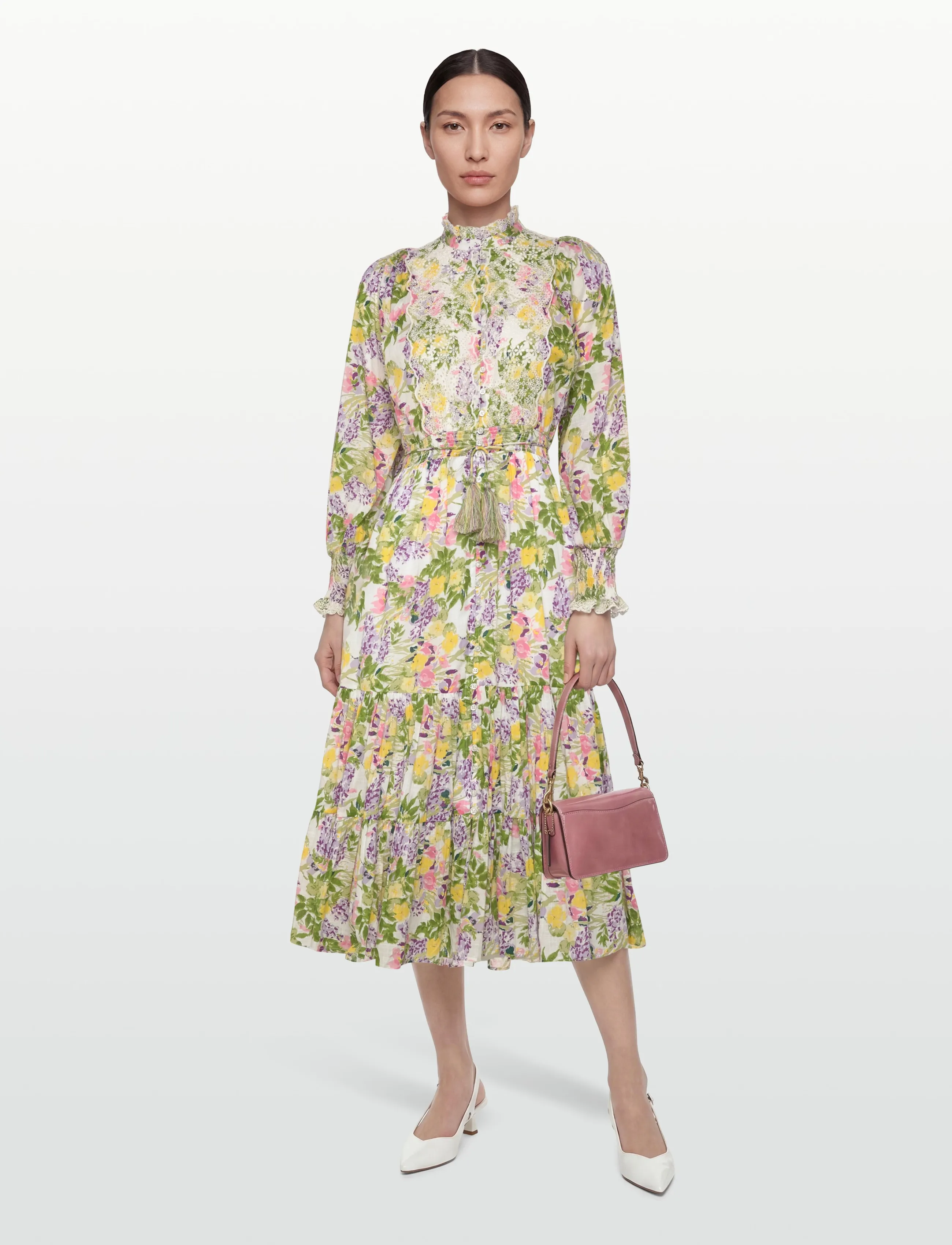 by Ti Mo Cotton Slub Midi Dress, L, Green, Kjoler > Knælange Og Midi, Dame
