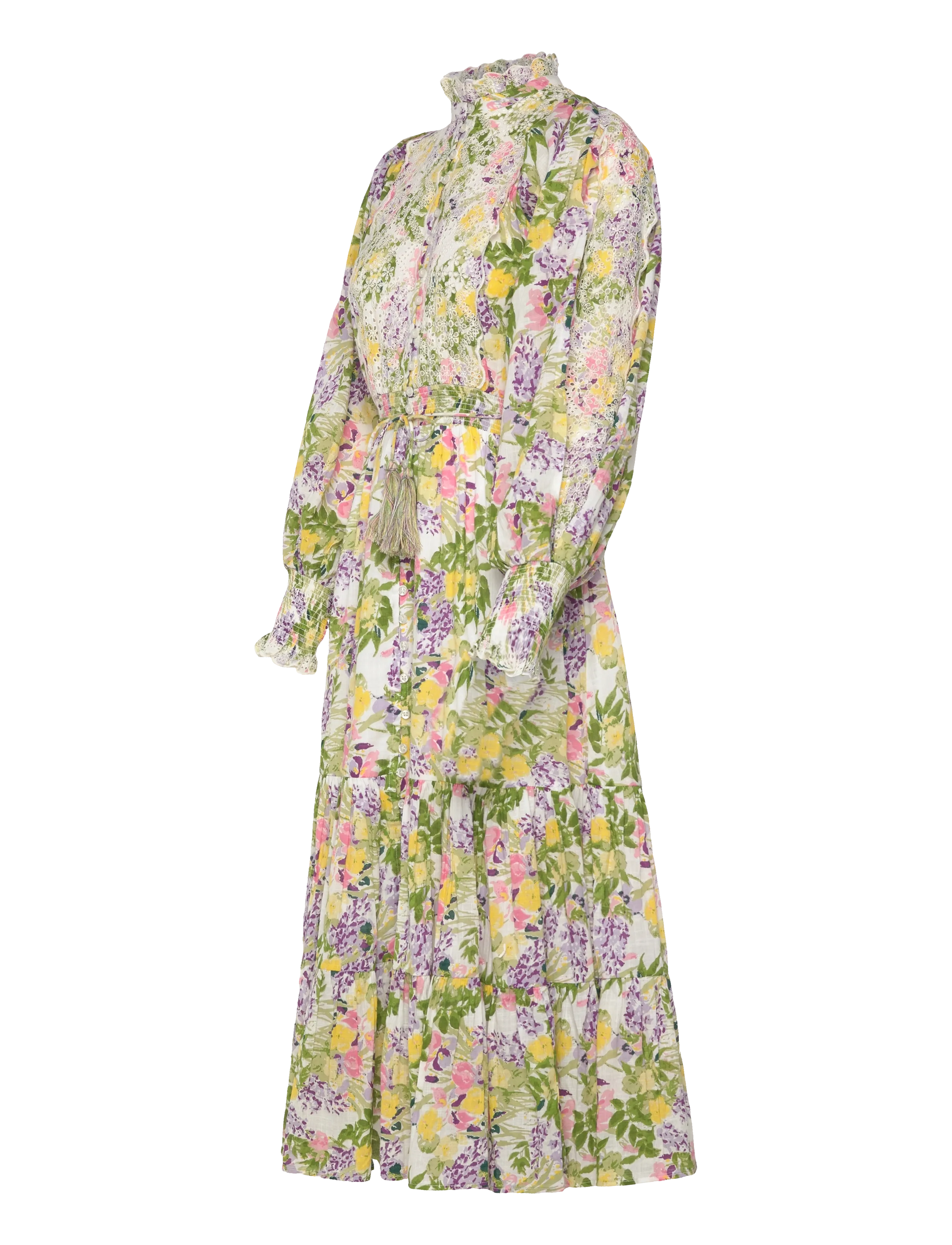 by Ti Mo - Cotton Slub Midi Dress - konfirmationstøj - 603-summerlilacs - 3