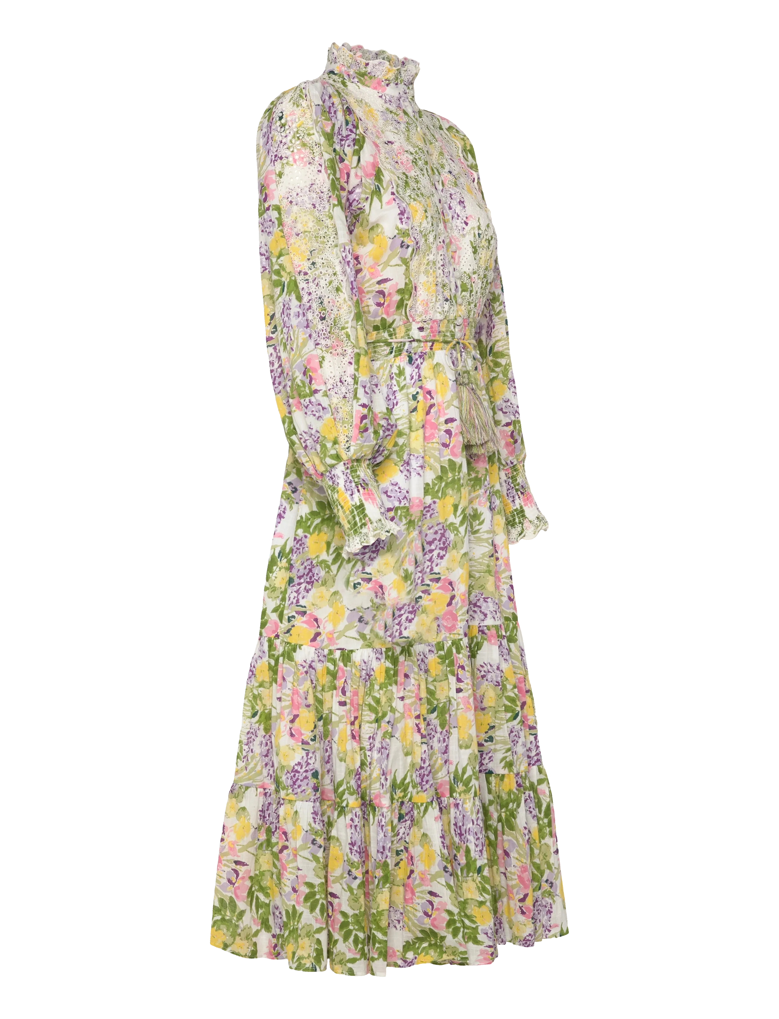 by Ti Mo - Cotton Slub Midi Dress - konfirmationstøj - 603-summerlilacs - 4