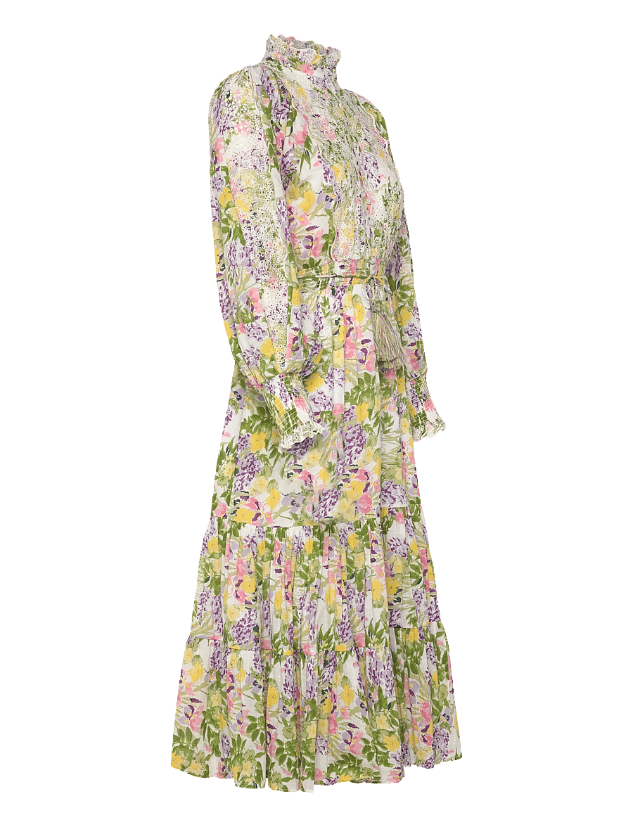 by Ti Mo - Cotton Slub Midi Dress - konfirmationstøj - 603-summerlilacs - 4
