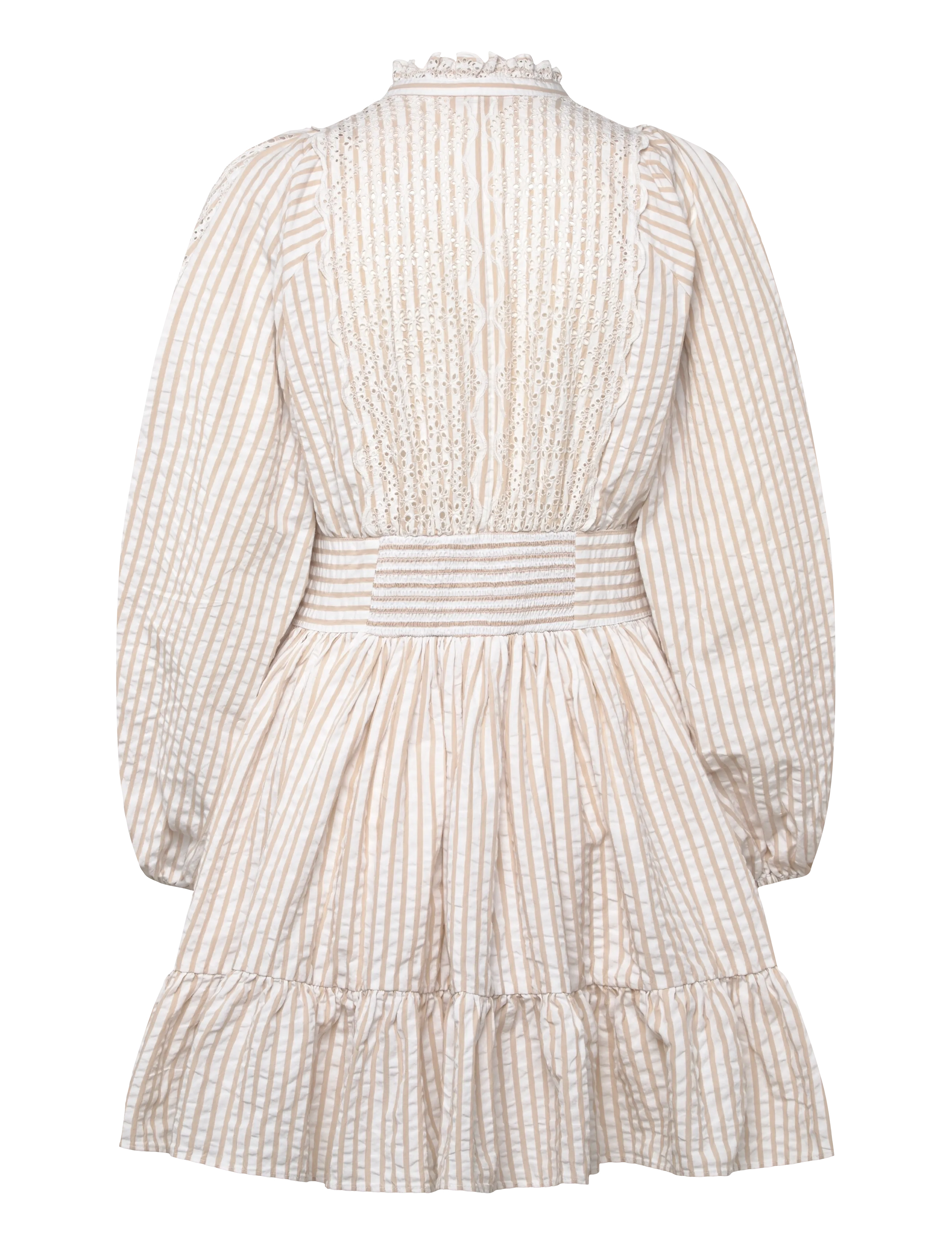 by Ti Mo - Seersucker Mini Dress - sommarklänningar - 816-khakistripe - 1