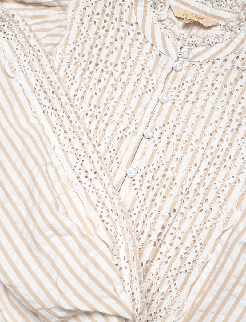 by Ti Mo - Seersucker Mini Dress - sommerkjoler - 816-khakistripe - 2