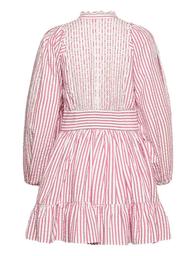 by Ti Mo - Seersucker Mini Dress - zomerjurken - 818-pinkstripe - 1