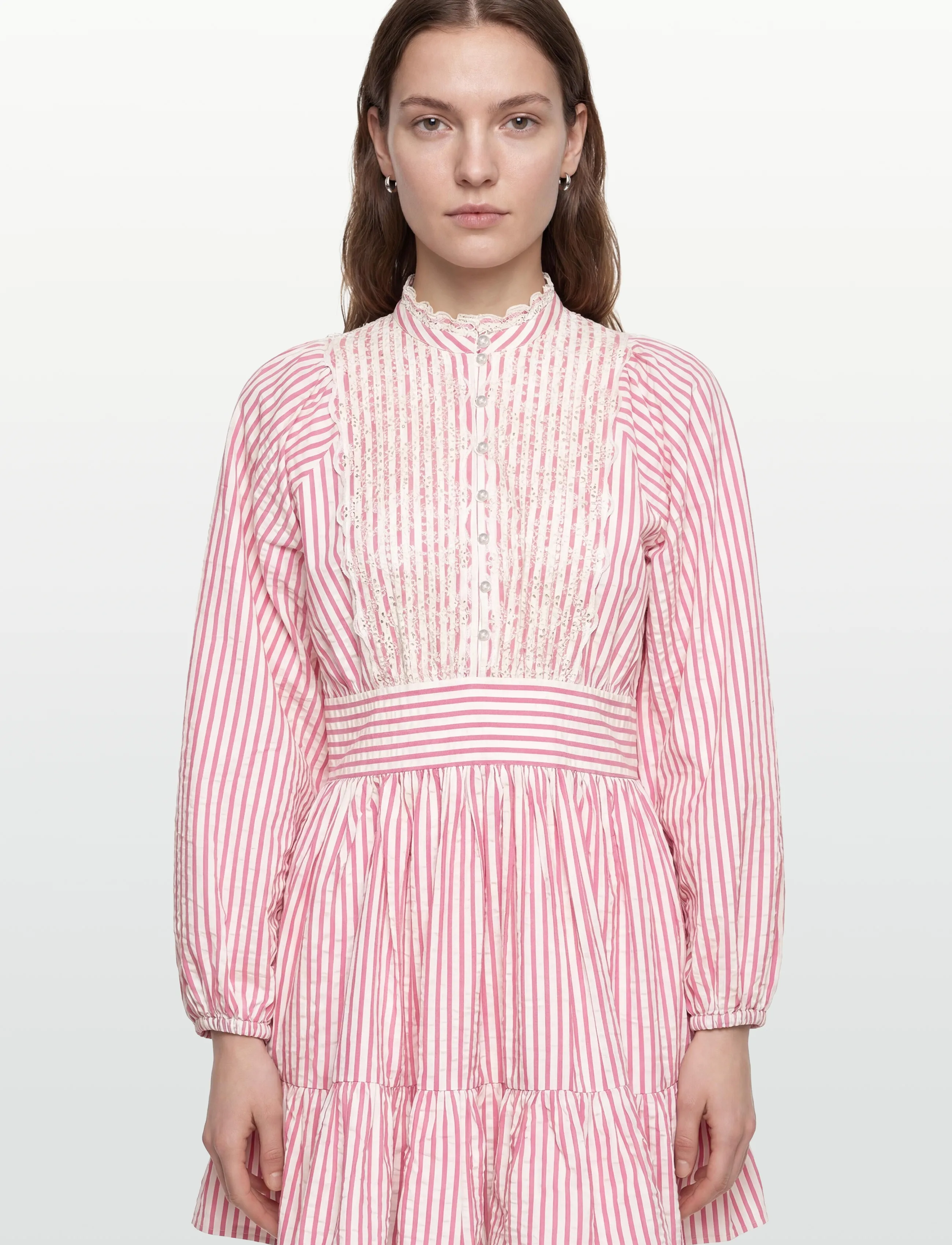 by Ti Mo - Seersucker Mini Dress - sommerkleider - 818-pinkstripe - 3