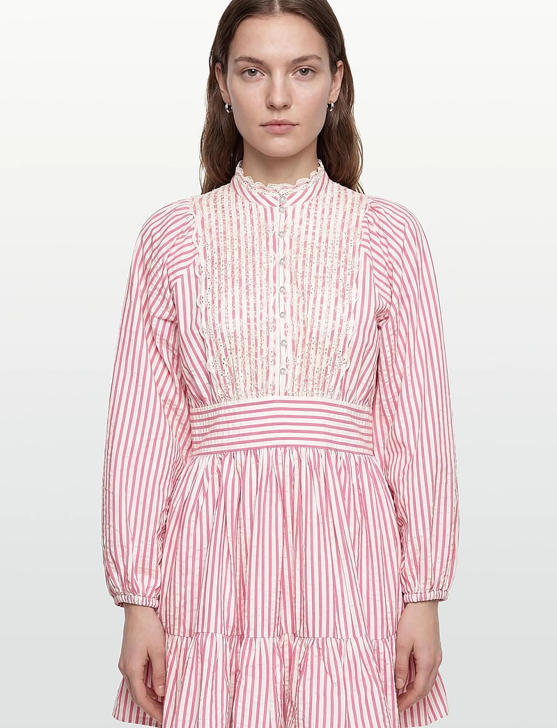 by Ti Mo - Seersucker Mini Dress - summer dresses - 818-pinkstripe - 3