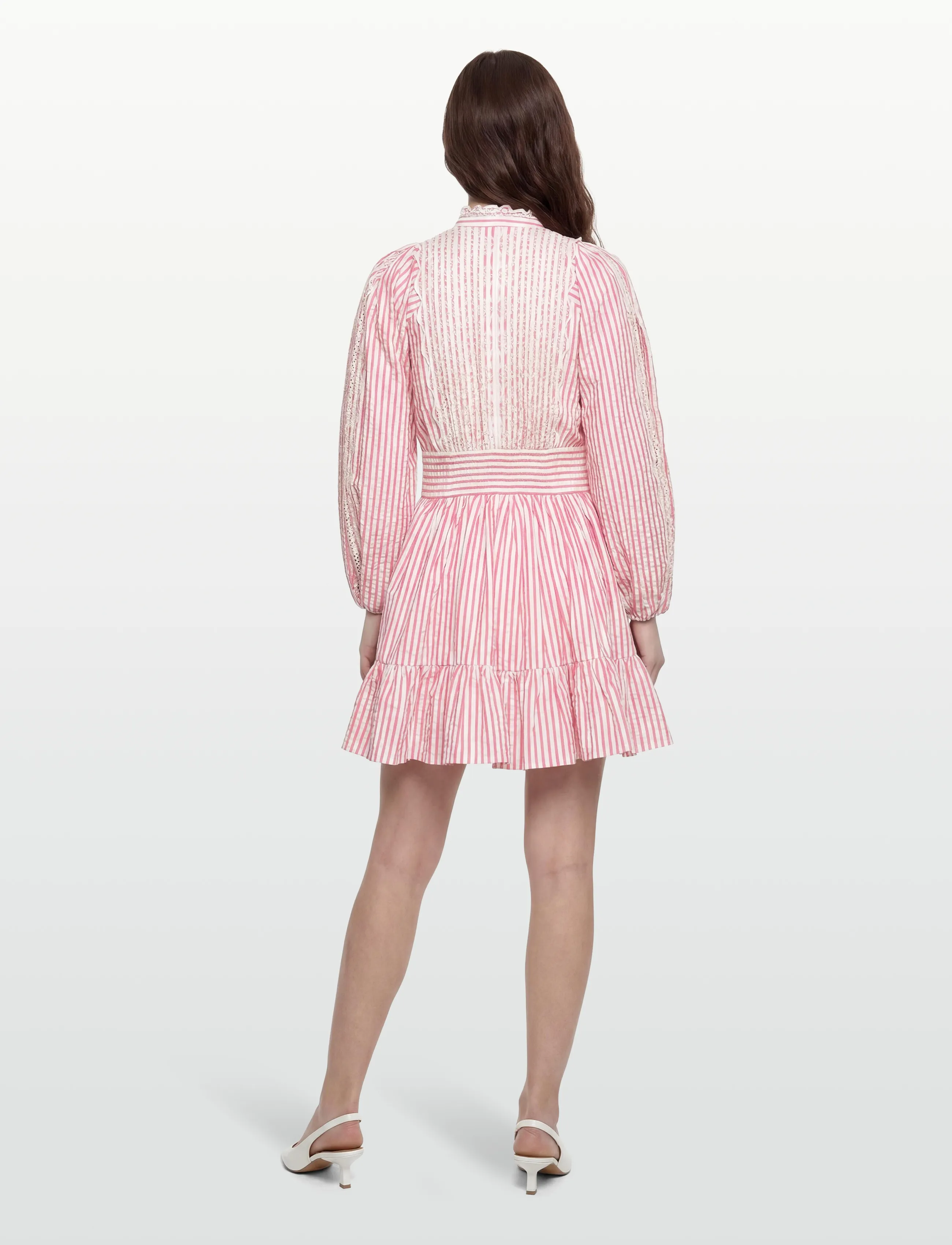 by Ti Mo - Seersucker Mini Dress - sommerkleider - 818-pinkstripe - 4