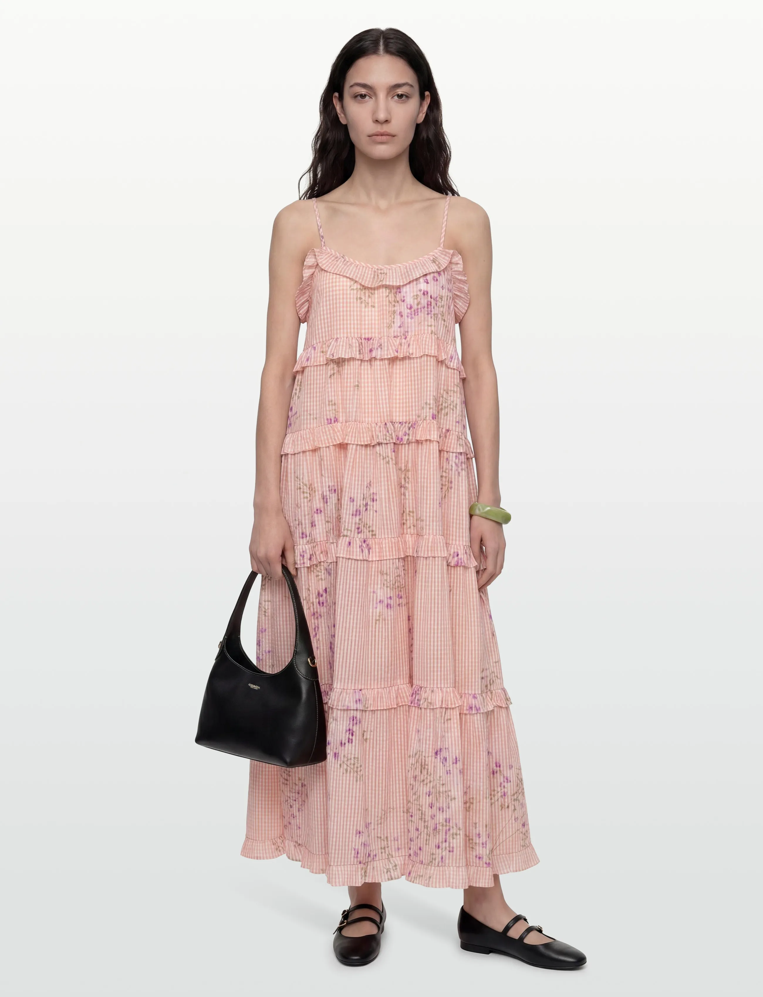 by Ti Mo Checks Strap Dress, M, Pink, Designere > Maxi Dress, Dame