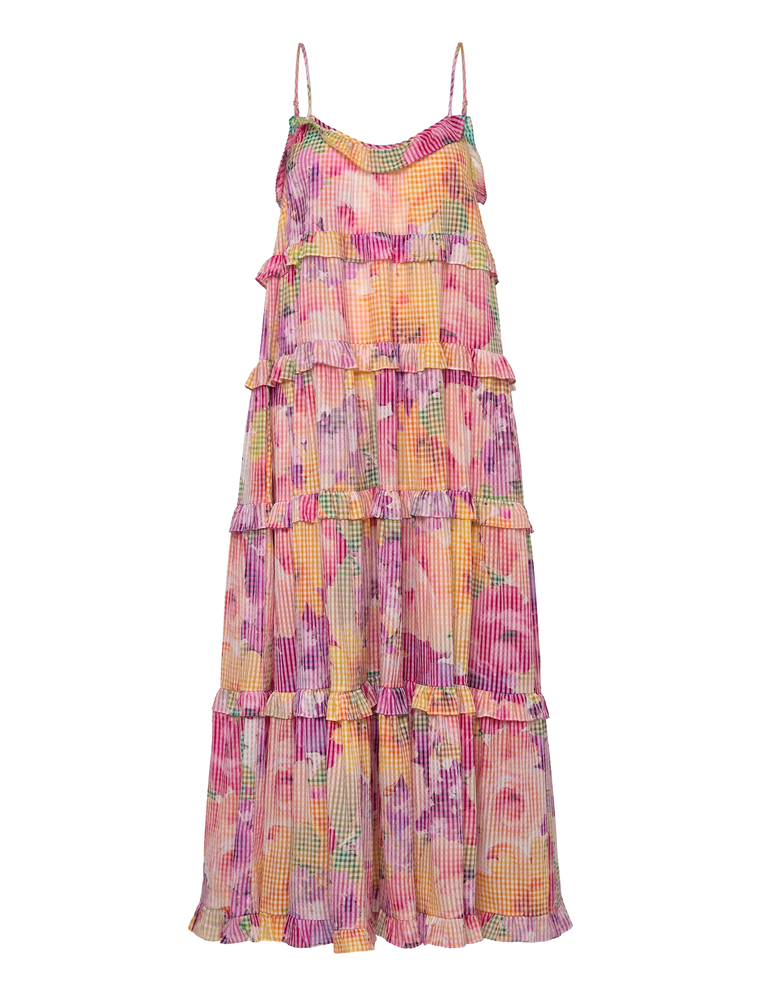 by Ti Mo Checks Strap Dress, XS, Pink, Designere > Maxi Dress, Dame