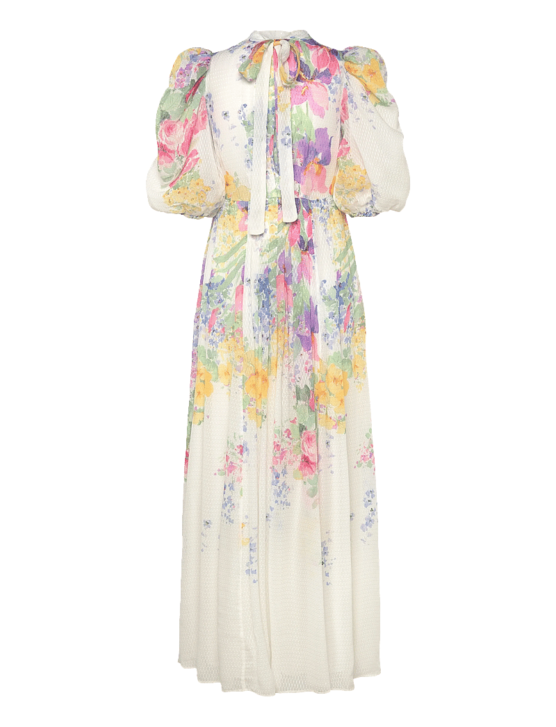 by Ti Mo - Dotted Georgette Tieback Gown - maxiklänningar - 599-flowermeadow - 2