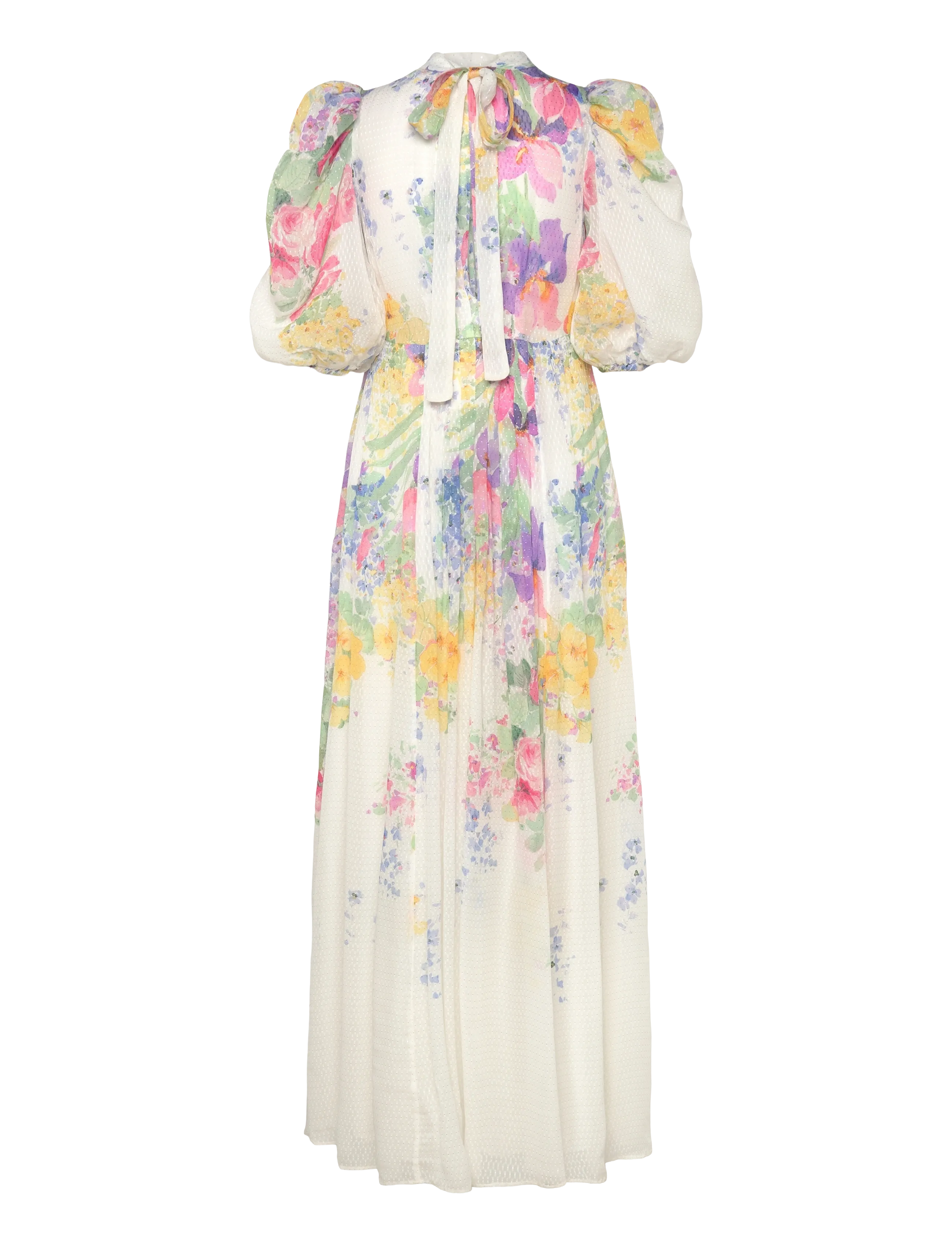 by Ti Mo - Dotted Georgette Tieback Gown - 599-flowermeadow - 2