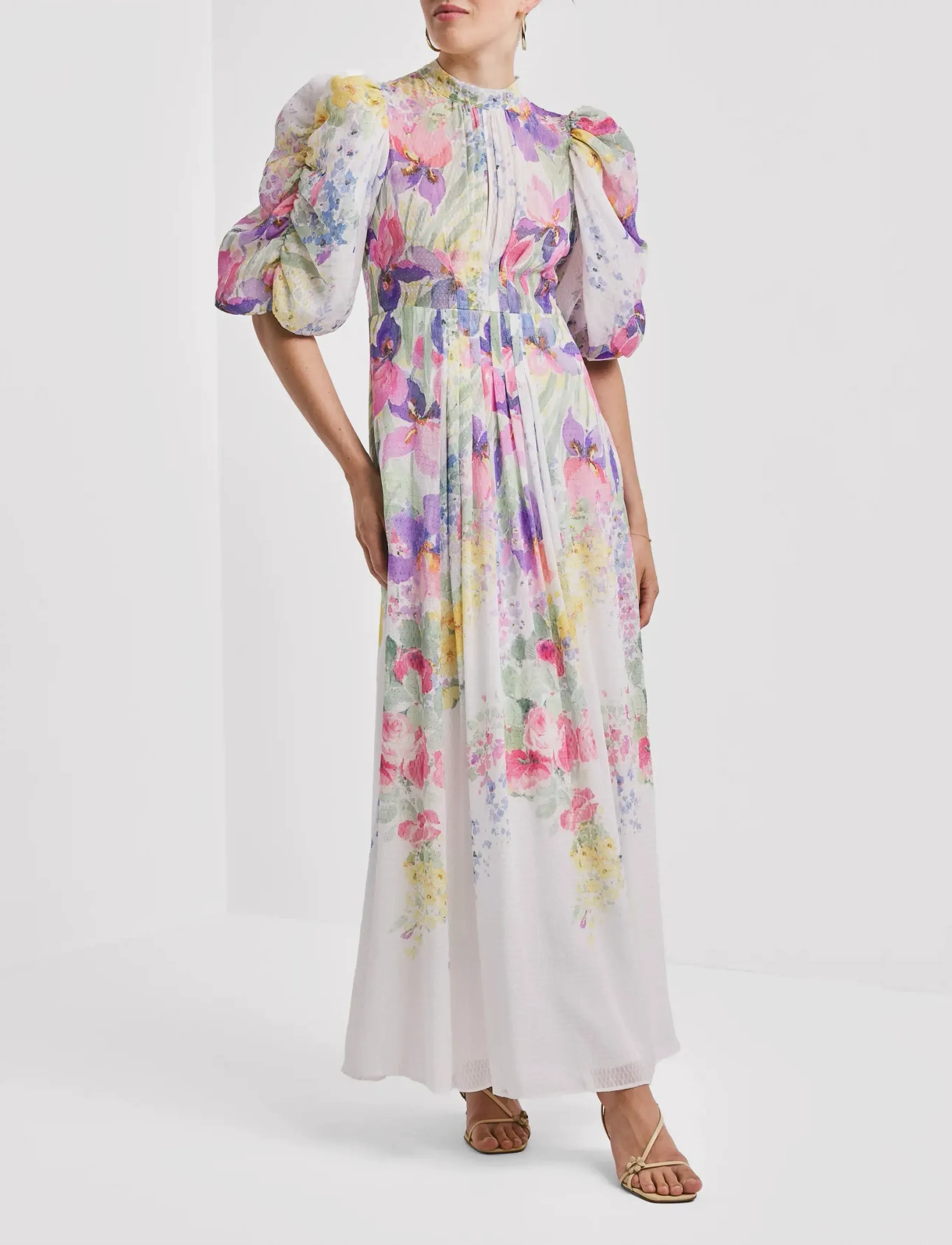 by Ti Mo Dotted Georgette Tieback Gown - Kläder - 599-FLOWERMEADOW / multi