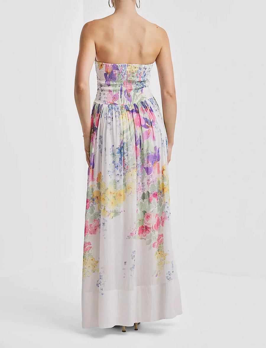 by Ti Mo - Dotted Georgette Bandeau Dress - sommerkjoler - 599-flowermeadow - 4