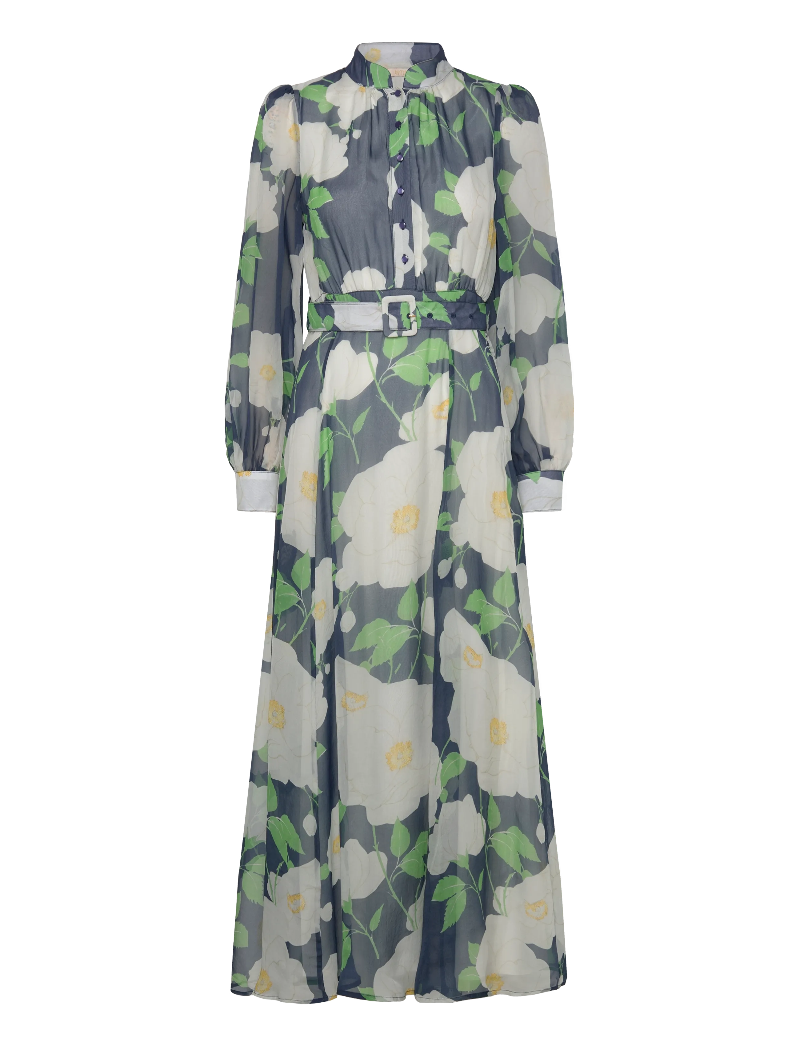 by Ti Mo Organza Belt Dress - Kampagne - 580-FLOWERGARDEN / white