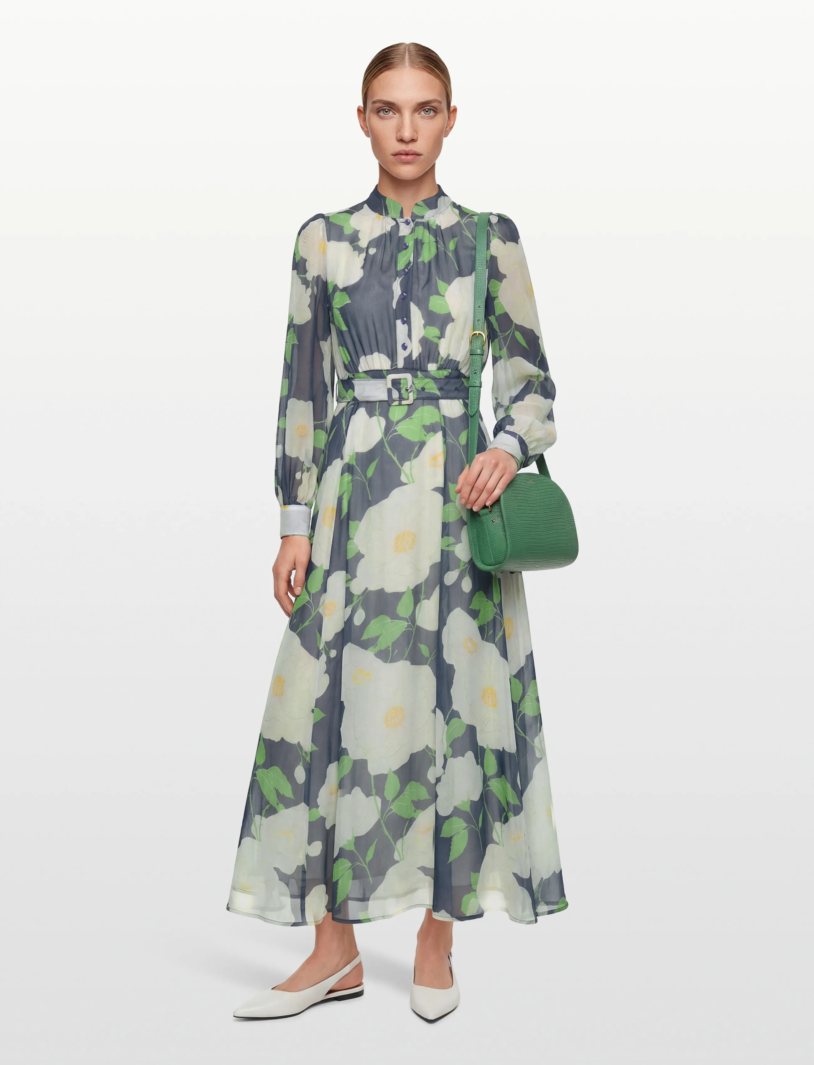 by Ti Mo Organza Belt Dress - Dresses - 580-FLOWERGARDEN / white