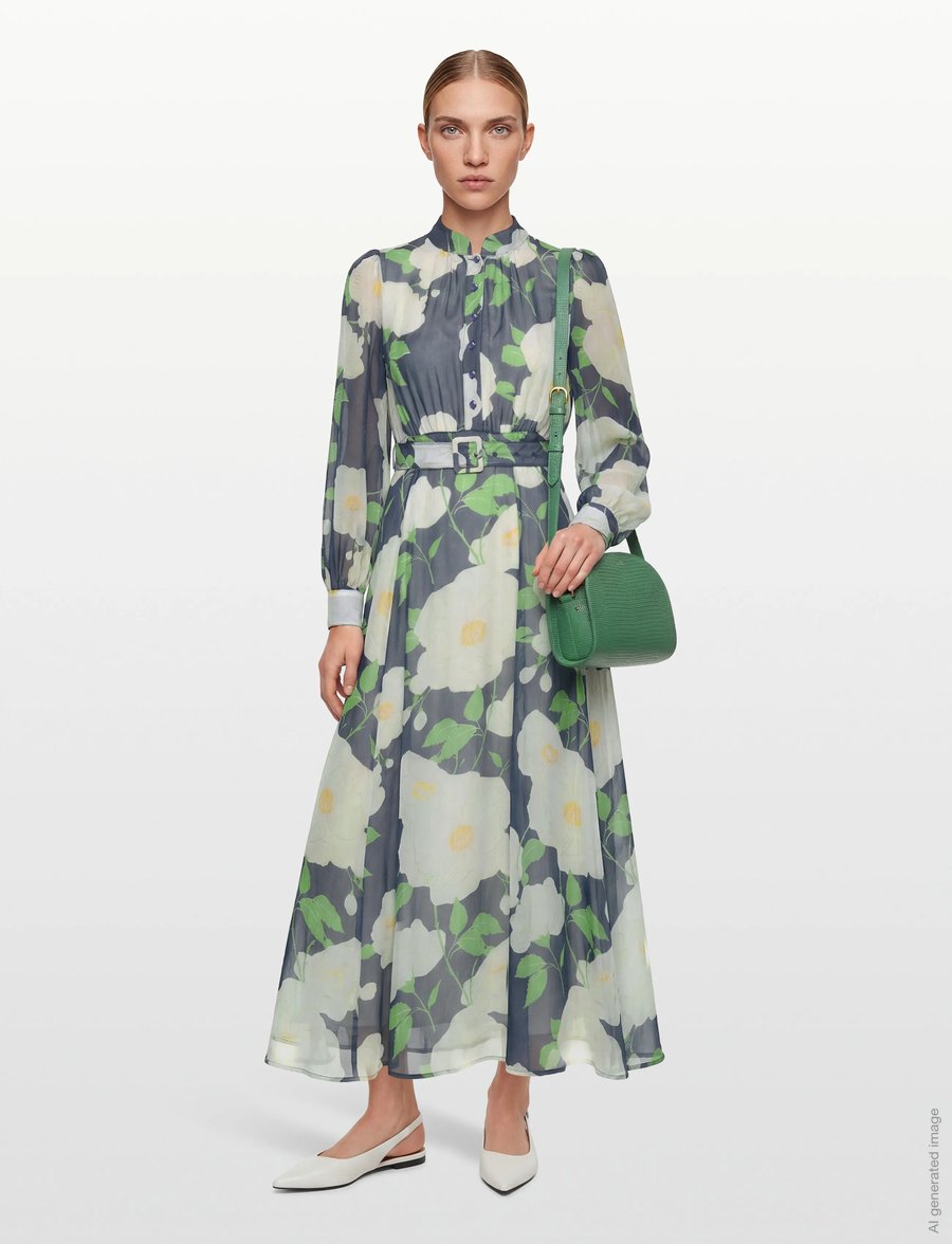 by Ti Mo - Organza Belt Dress - sommarklänningar - 580-flowergarden - 0