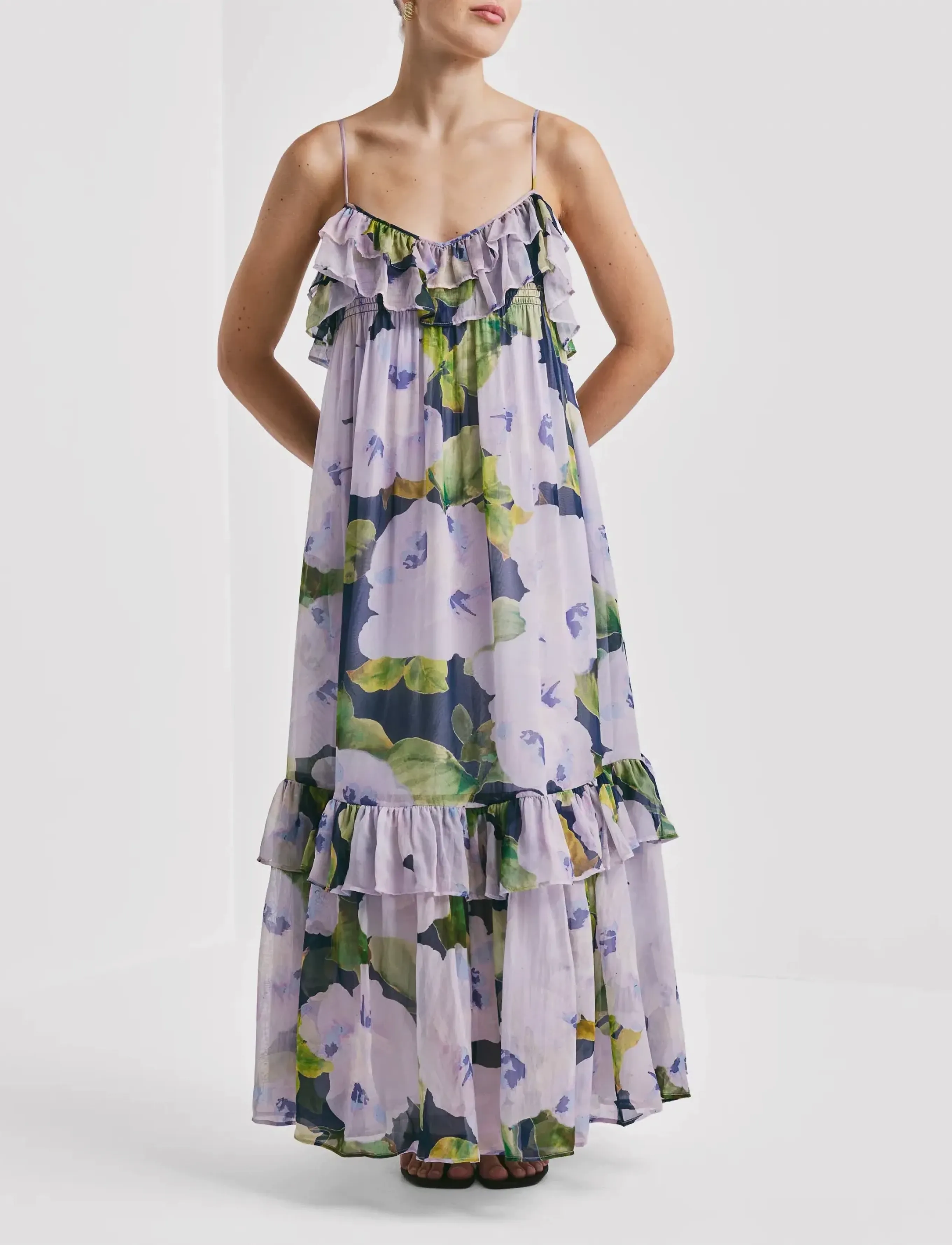 by Ti Mo Organza Strap Dress - Festtøj - 581-VIOLA / purple
