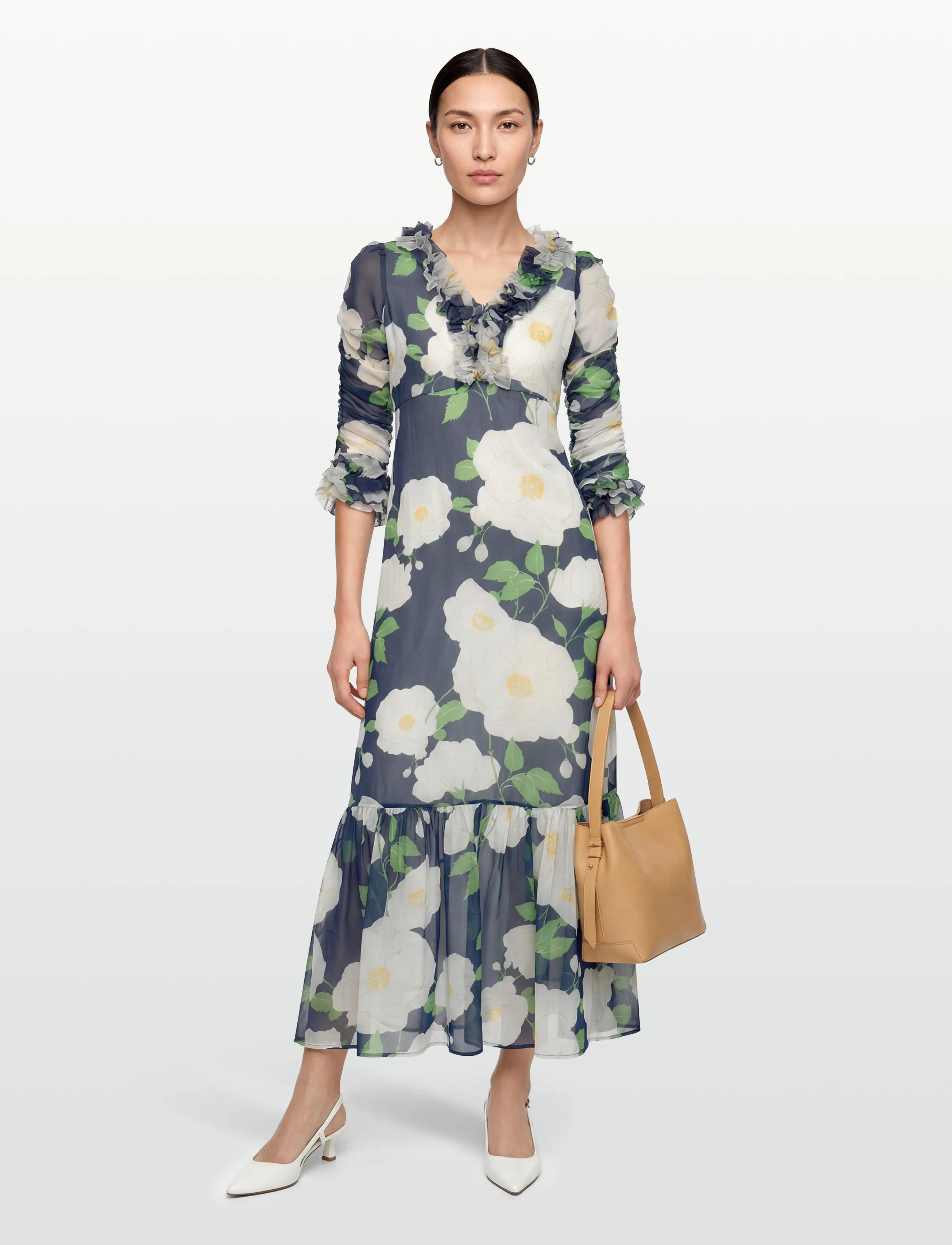 by Ti Mo Organza Ruffle Dress, S, Multi/patterned, Designere > Maxi Dress, Dame