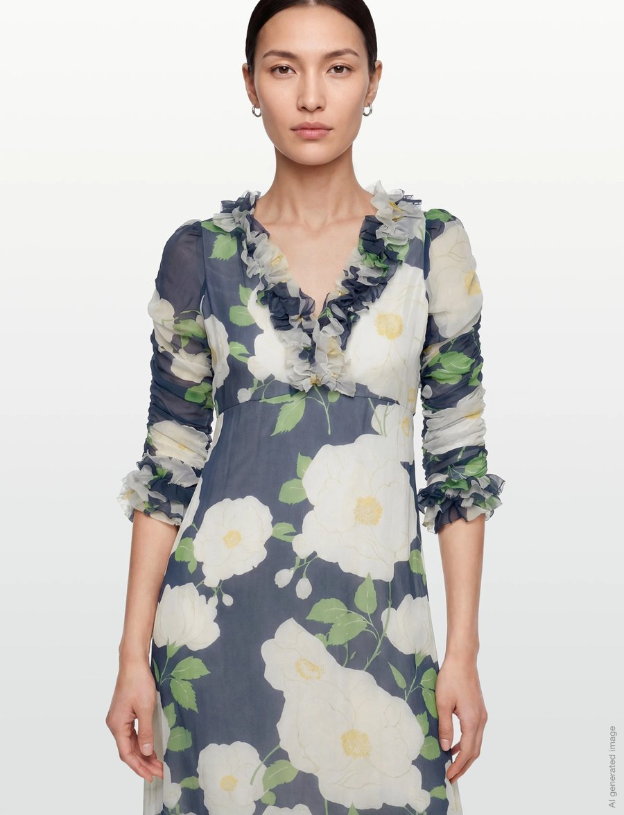 by Ti Mo - Organza Ruffle Dress - aftonklänningar - 580-flowergarden - 3