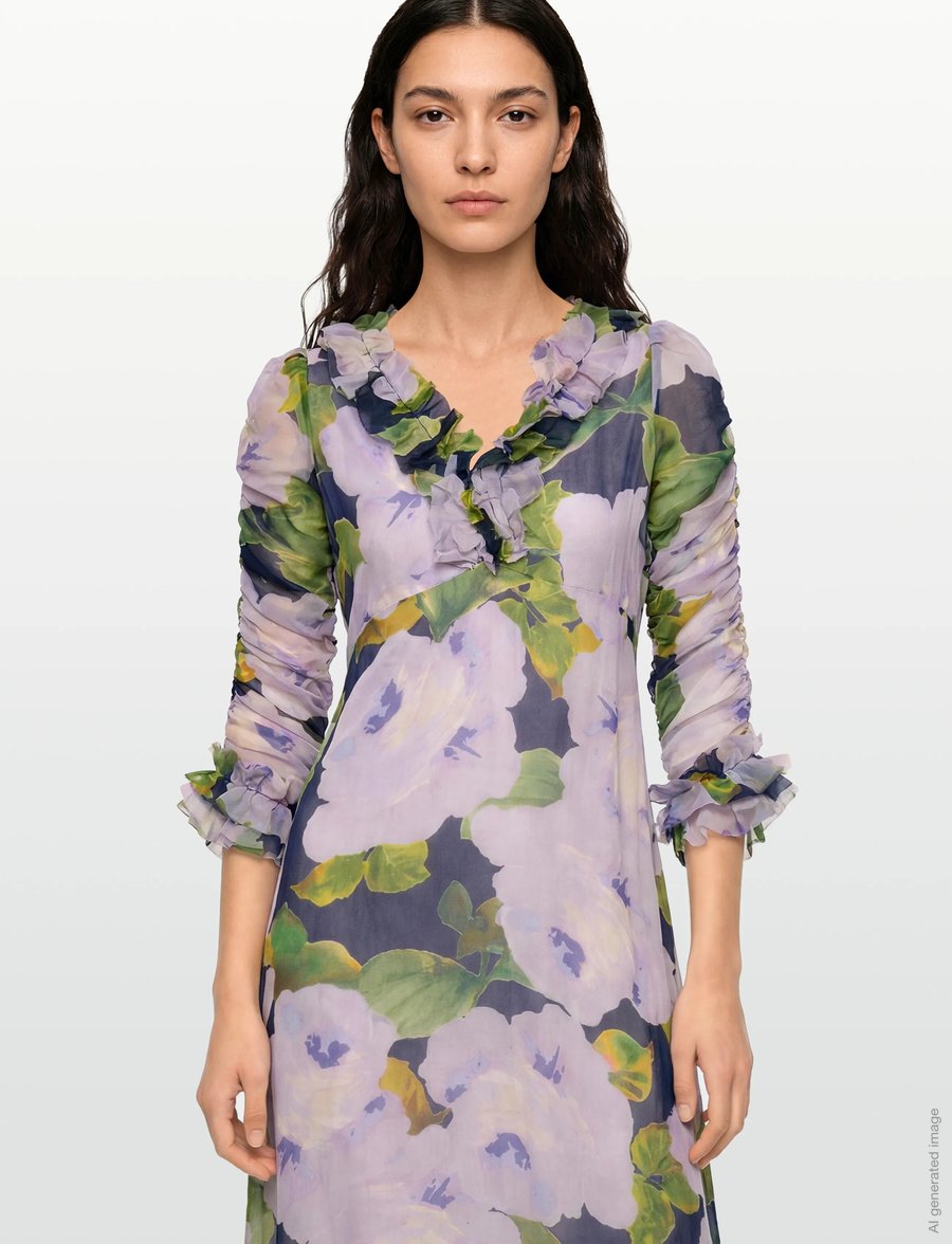 by Ti Mo - Organza Ruffle Dress - selskapskjoler - 581-viola - 3