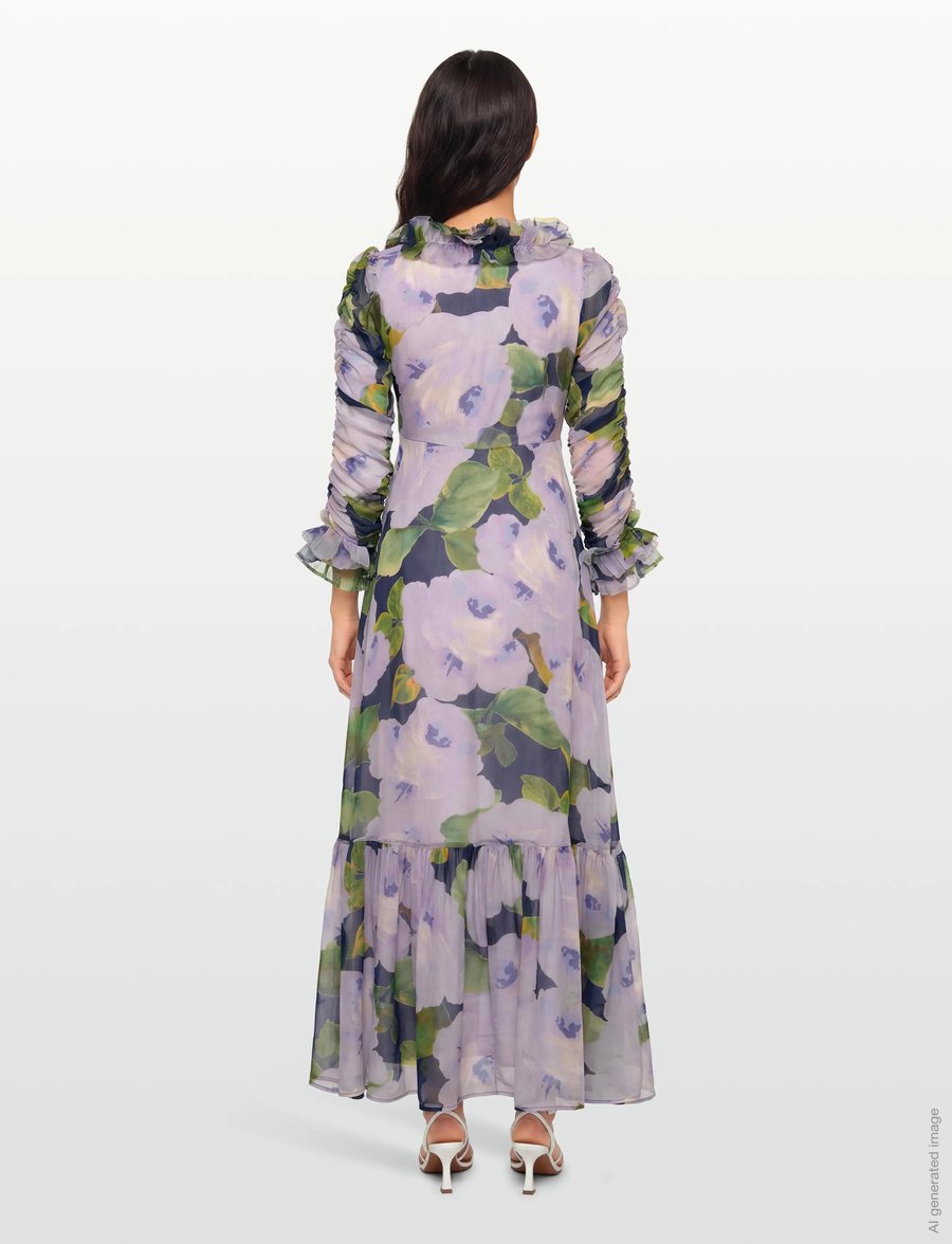 by Ti Mo - Organza Ruffle Dress - selskapskjoler - 581-viola - 4