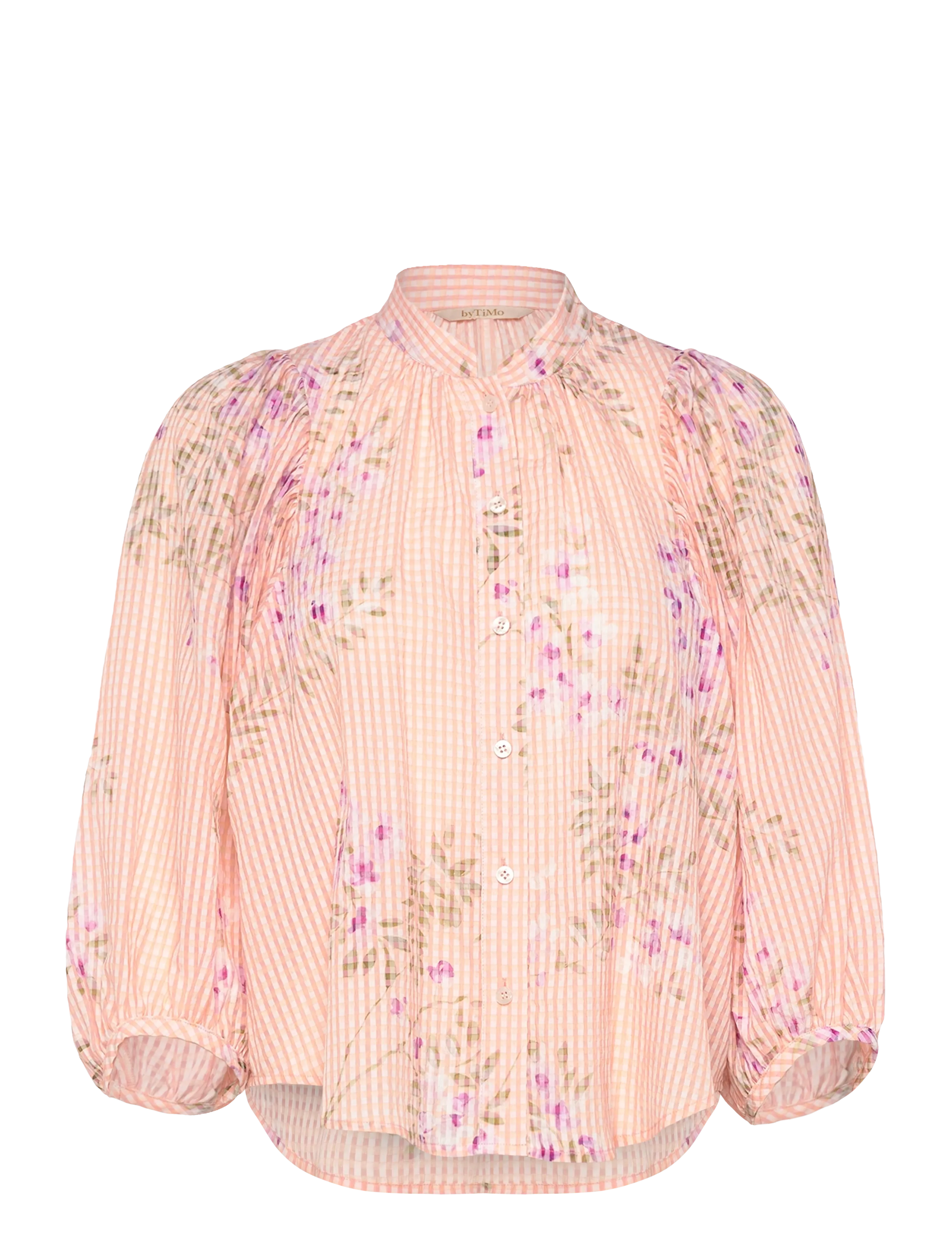 BY TI MO Checks Bluse Pink - S - Damen