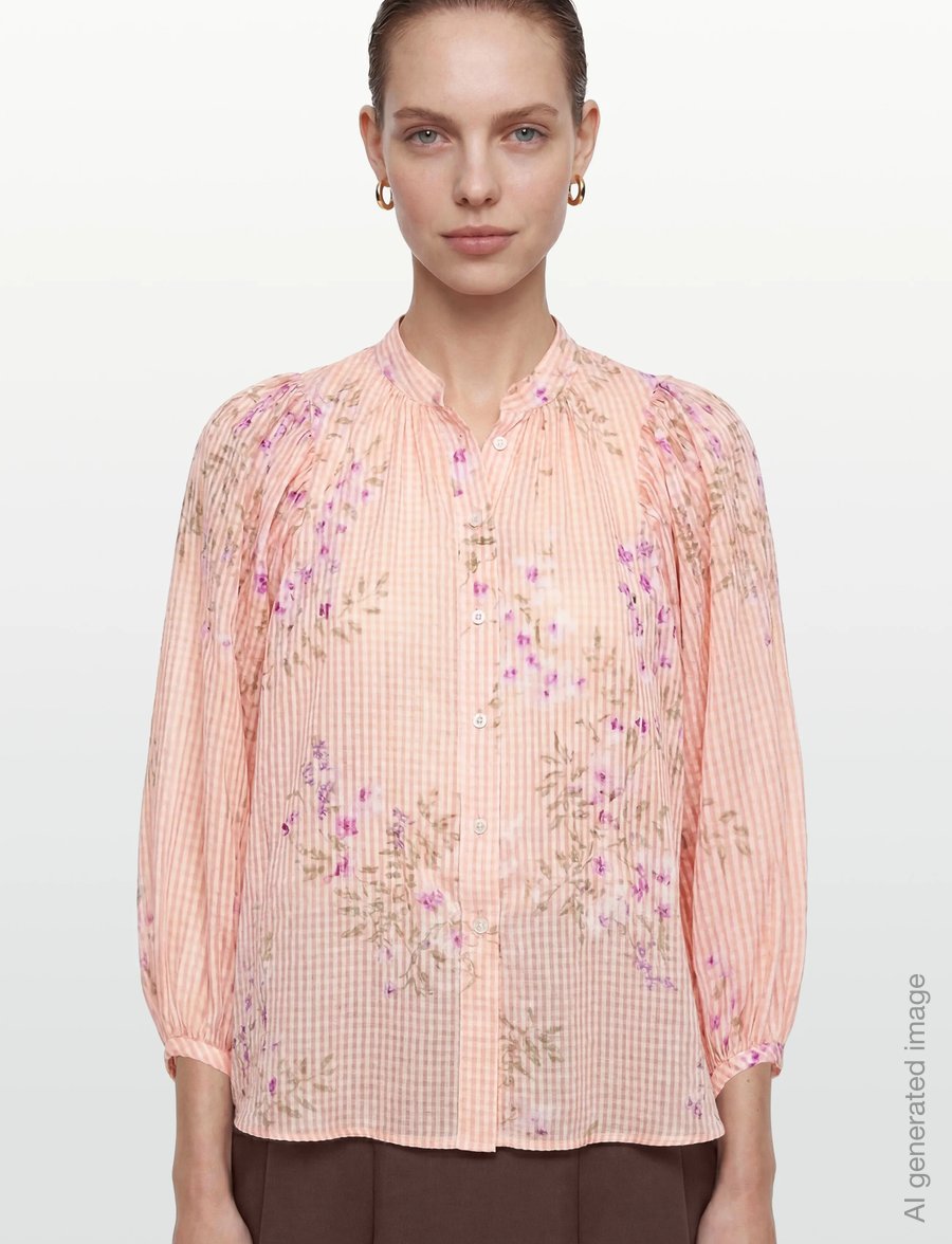 by Ti Mo - Checks Blouse - long sleeved blouses - 588 - flourish - 3