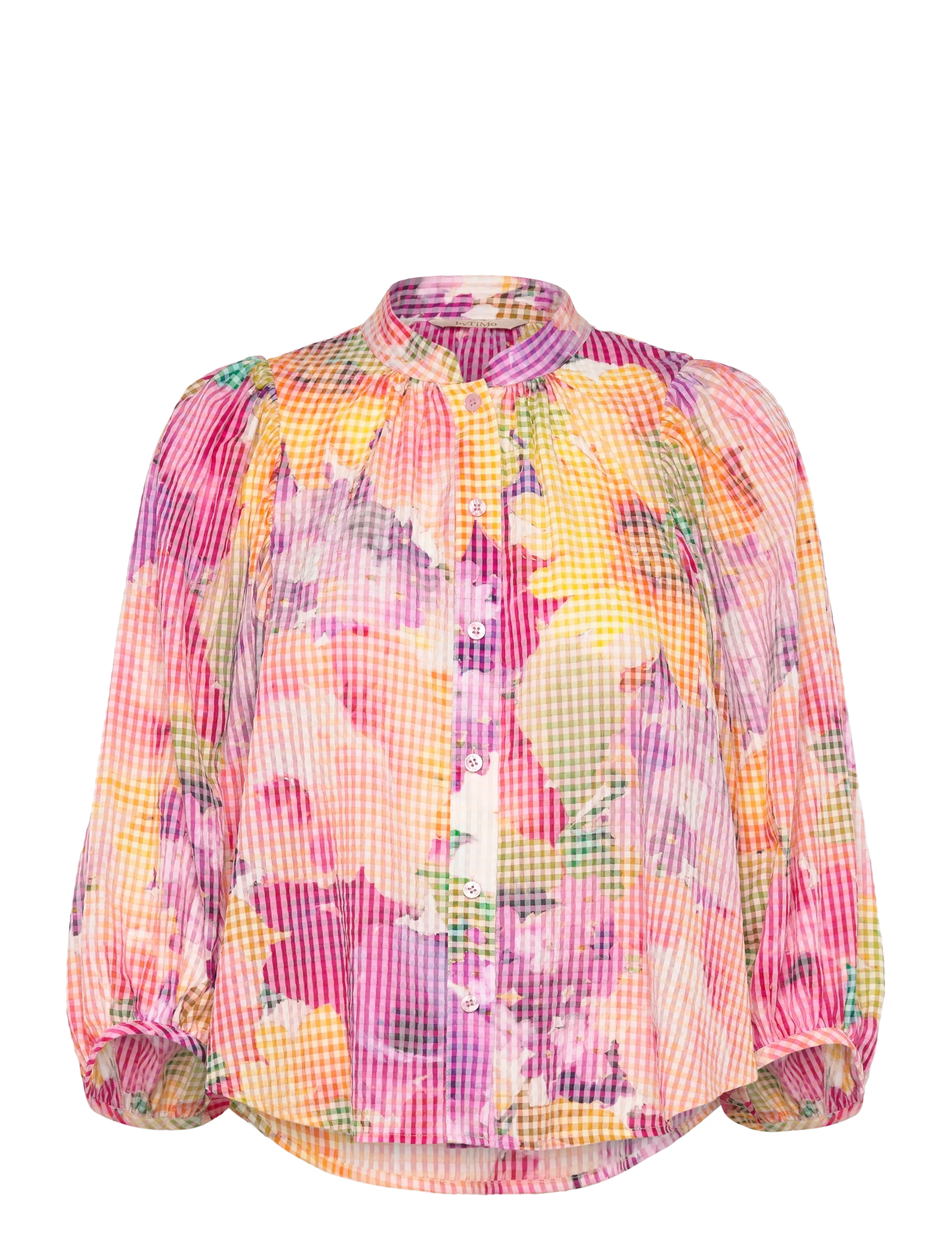 BY TI MO Checks Bluse Pink - XS - Damen