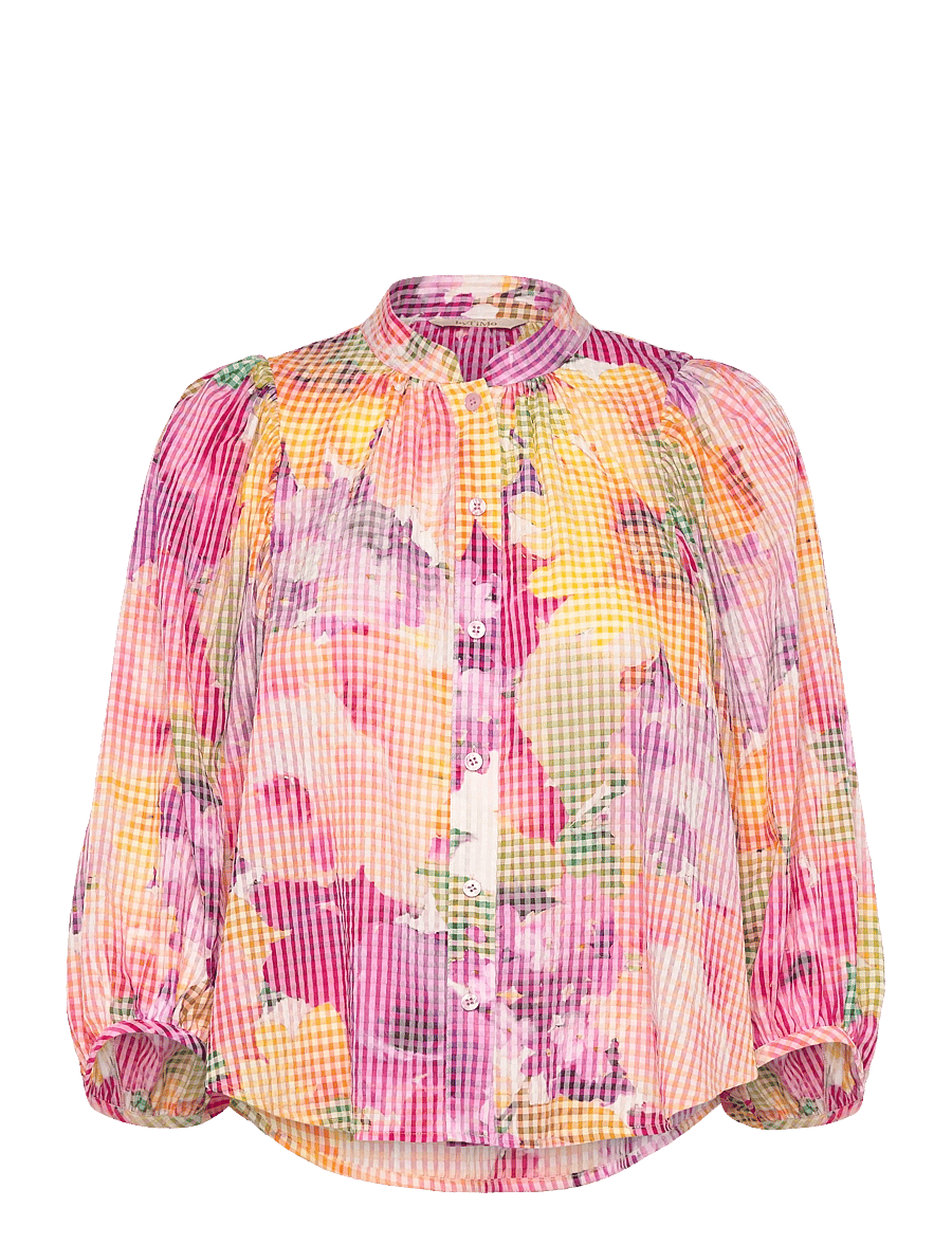 by Ti Mo - Checks Blouse - langærmede bluser - 589 - confetti - 1