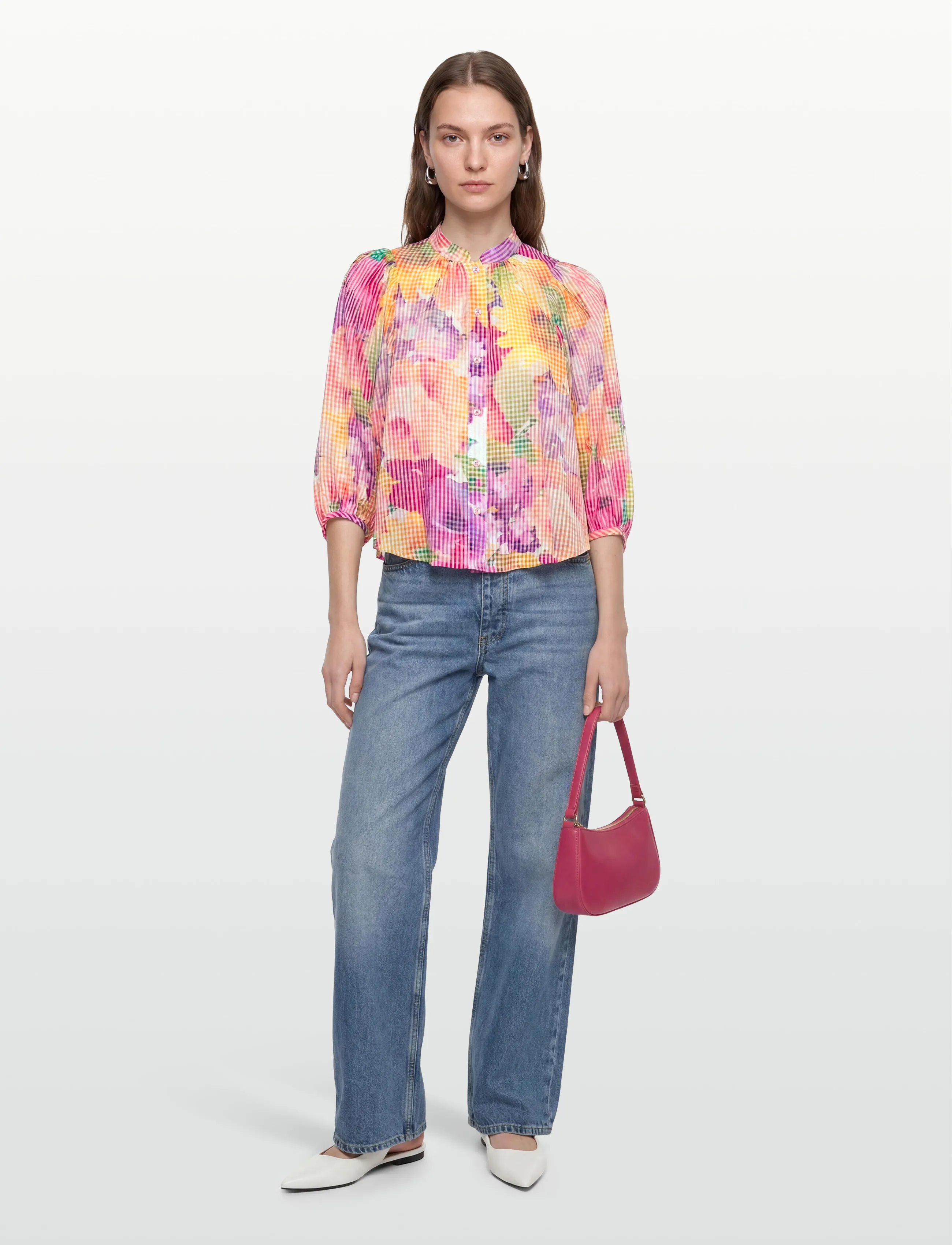 by Ti Mo Checks Blouse - Bluzki & Koszule - 589 - CONFETTI / pink/rose